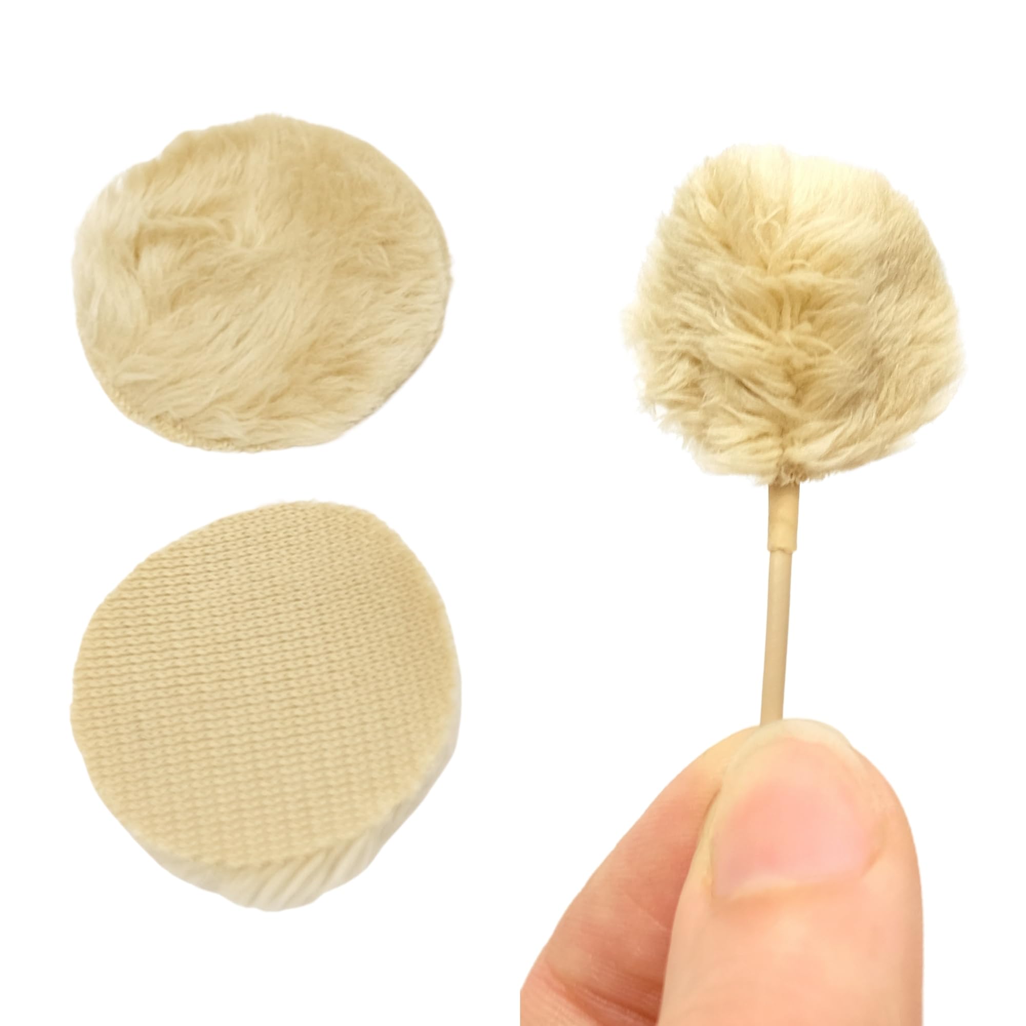 Ursa Plush Circles   5Mm Length Short Fur Lav Covers. Reusable & Super Soft. 25Mm Diameter (9X Circles + 30X Stickies, Multipack