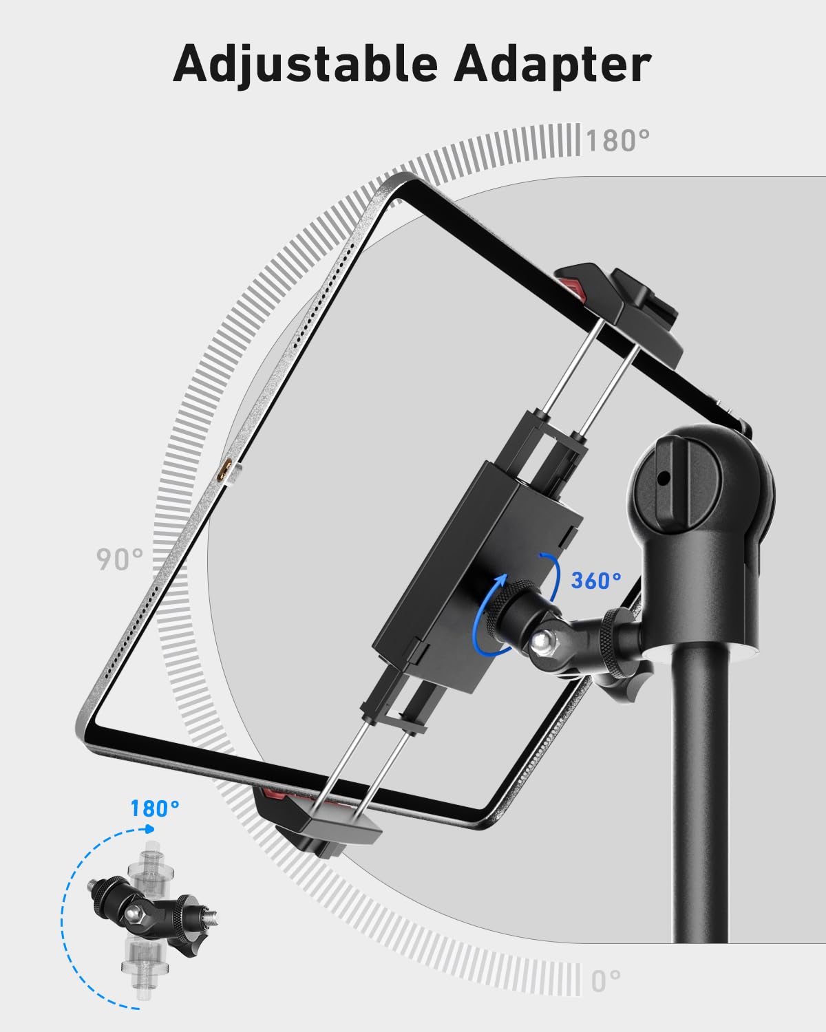 Kraftgeek Phone Ipad Tripod Mount, Iphone Holder For Tripod With 1/4    Screw Adapter, Iphone Tripod Mount For Ipad Pro 13'', Ip