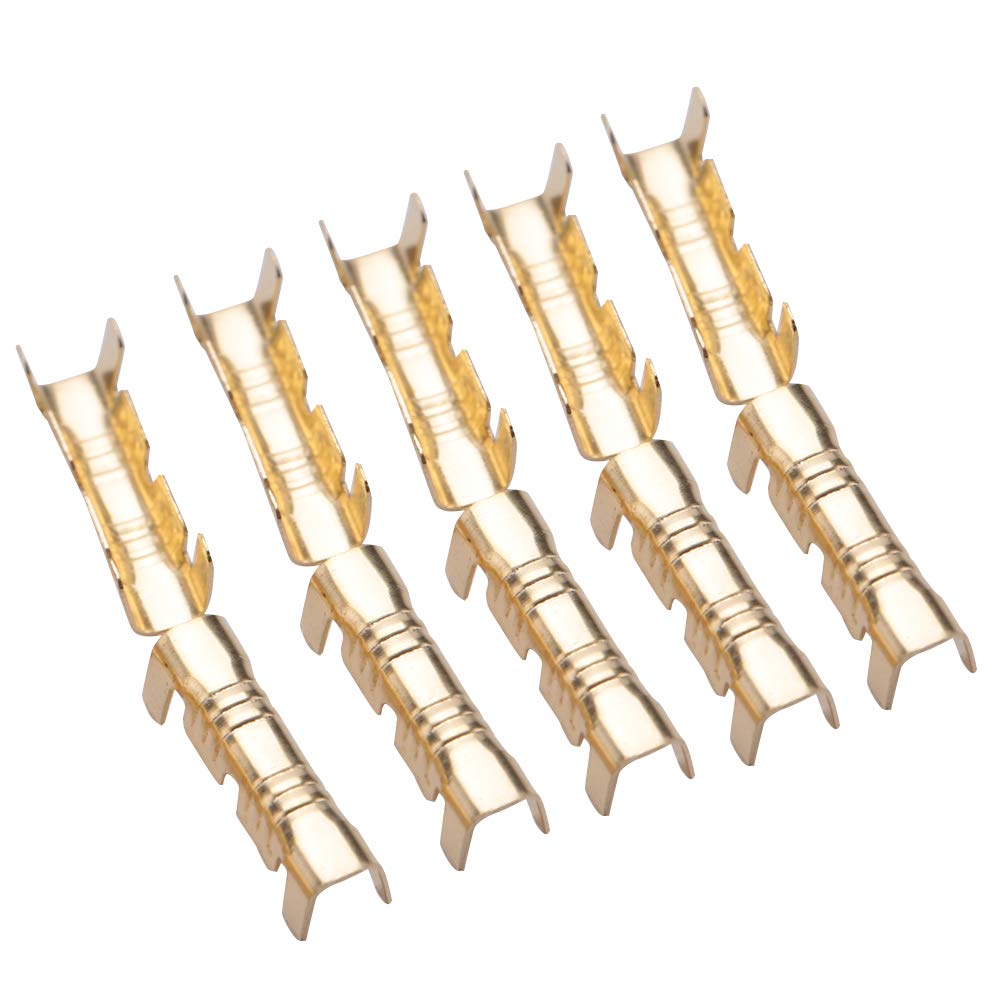 100 pcs Brass Connectors Kit, Male and Female Spade Quick Splice Quick Electric Wiring Butt Connector for for Car Audio Speaker 