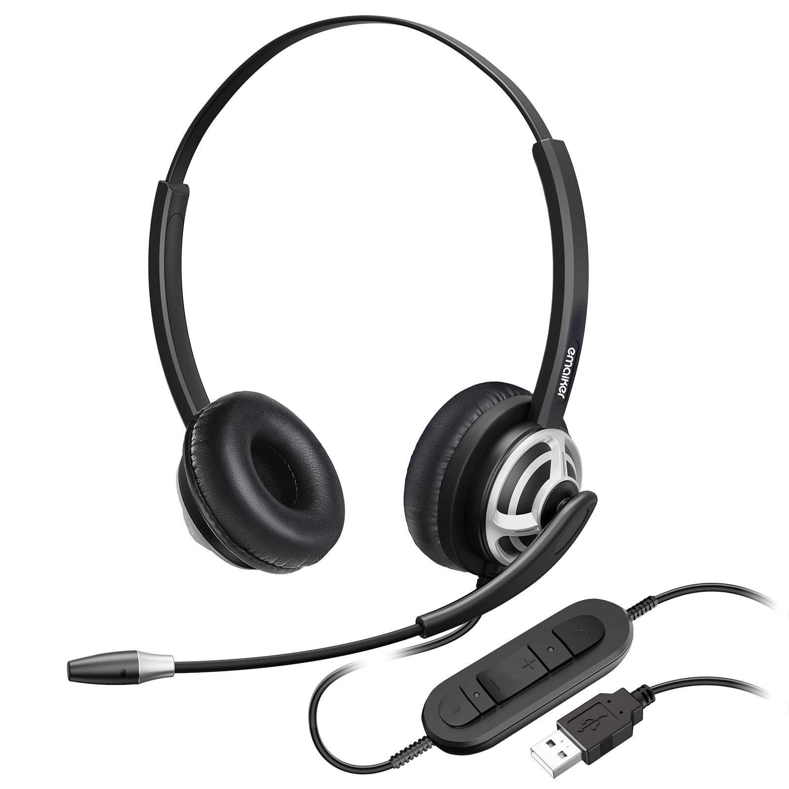 Wired Usb Headset With Noise Cancelling Microphone, Usb A Computer Headphones With Microphone For Pc Laptop, For Softphones,Offi