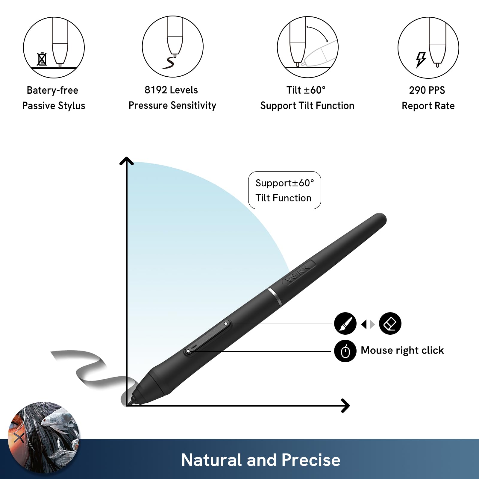 Veikk Vk1200 Drawing Tablet With Screen,11.6 Inch Full-Laminated Graphic Drawing Monitor,2 Battery-Free Pen And Tilt Function,6