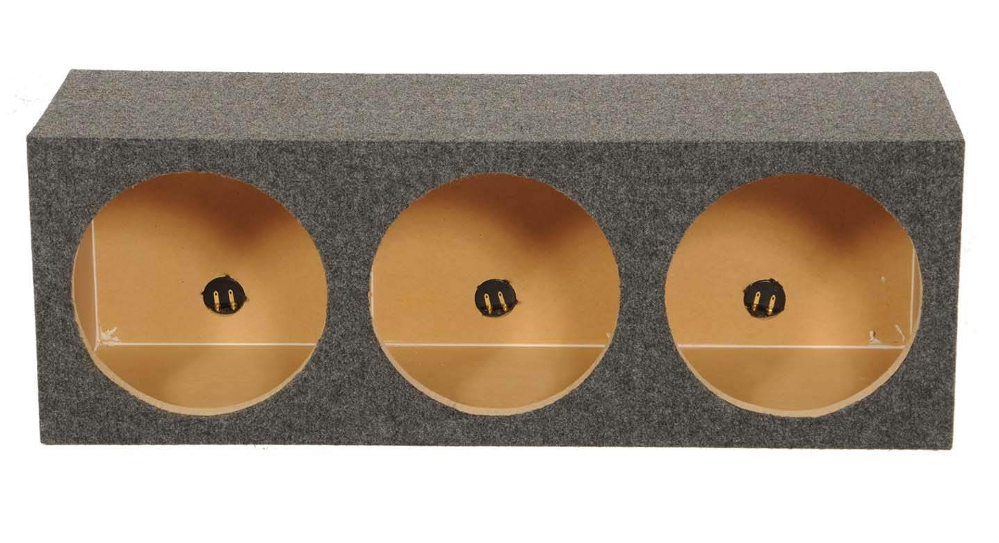 Q Power HD12 12" Sealed Triple Car Audio Subwoofer Enclosure MDF Grey