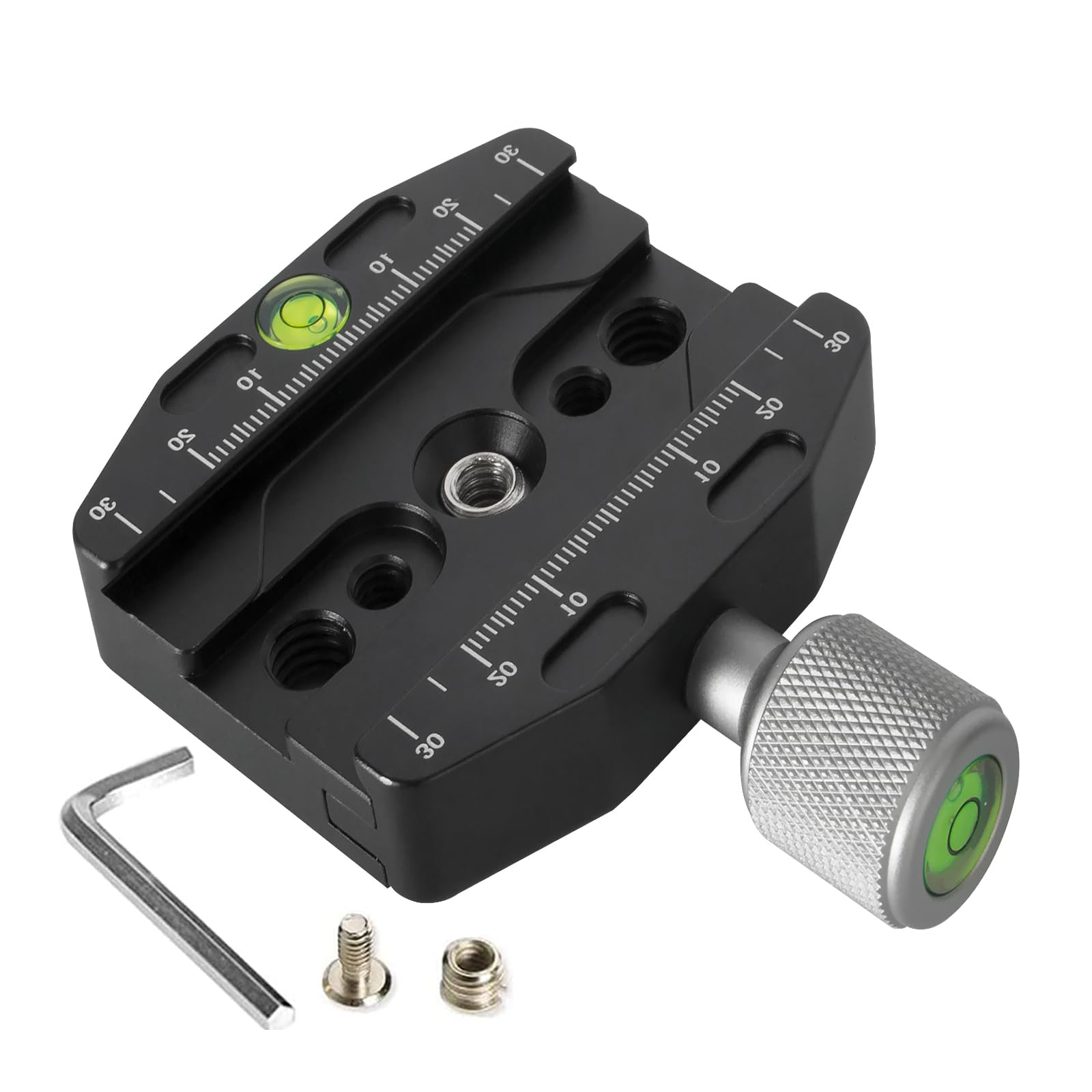 Regetek Aluminium 2.75''/70Mm Arca Swiss Quick Release Clamp, Arca Qr Clamp 3/8 Inch With 1/4 Inch Screw And Bubble Level, Adjus