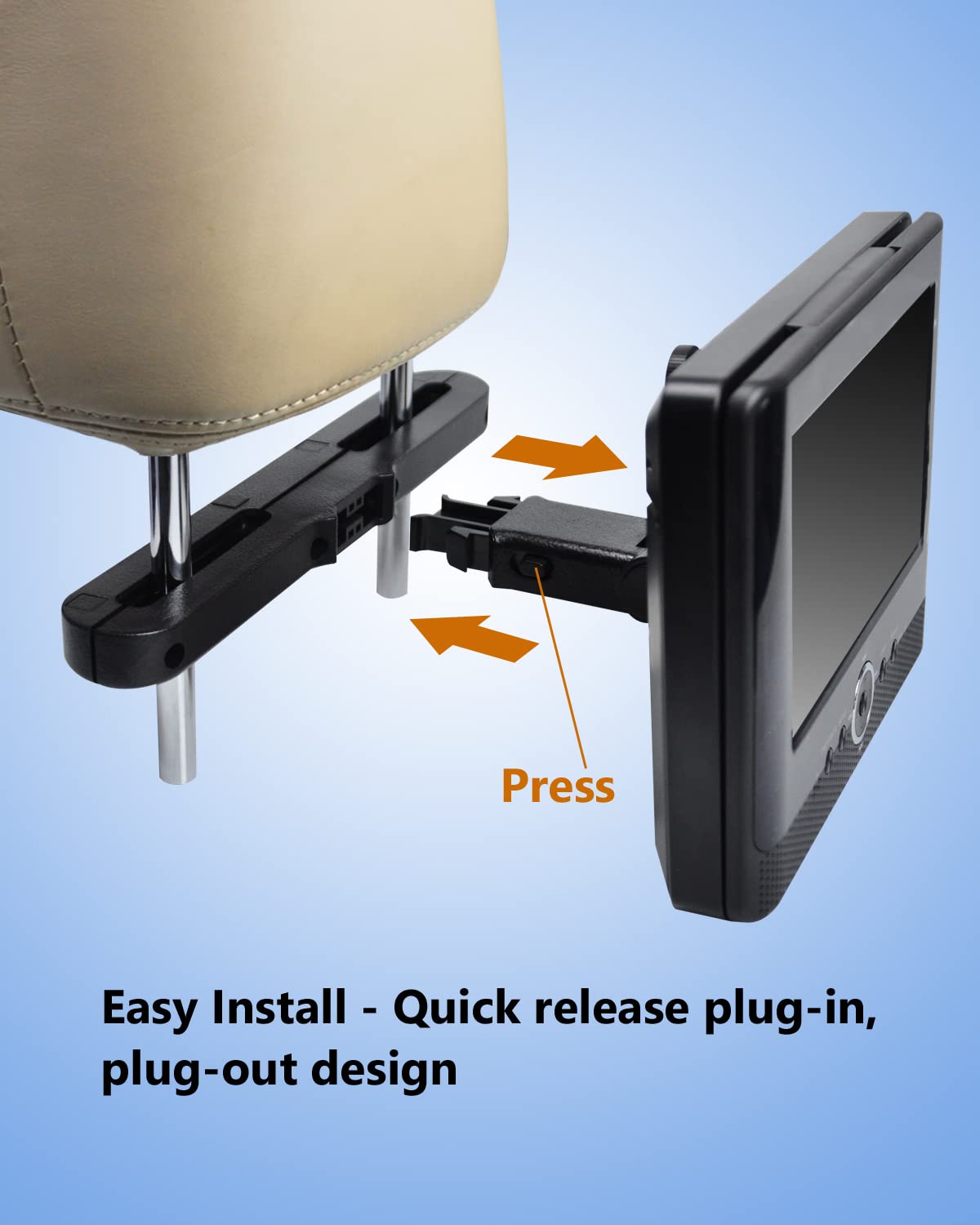 Ueme Car Headrest Mounts, Angle Adjustable Headrest Dual Screen Dvd Player Mount Holders, 2 Mounting Brackets Wonnie/Fangor/Sylvania Dual Screen Dvd Players