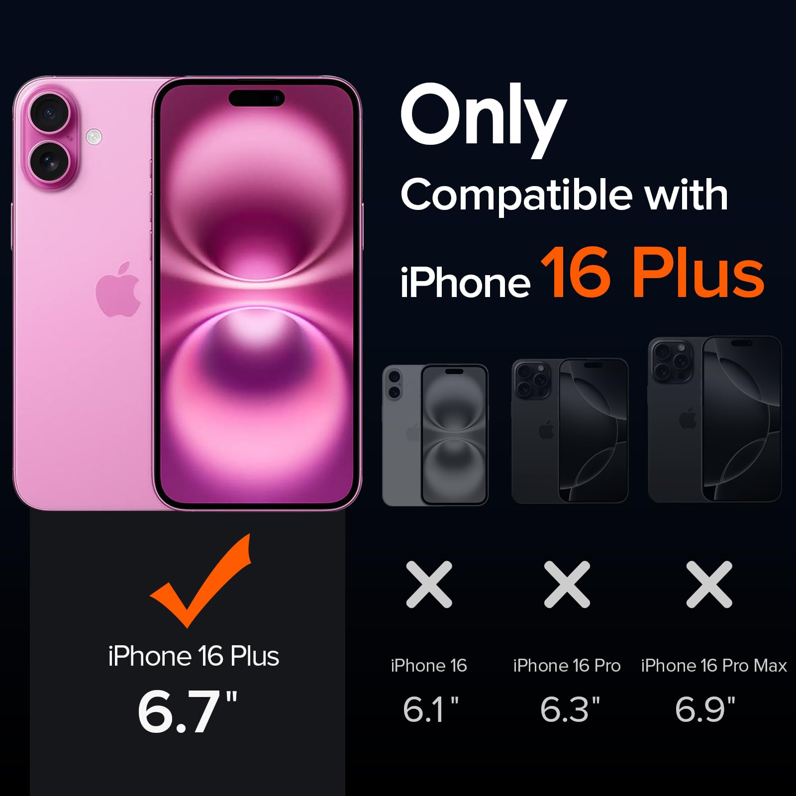 Ivoler 3 In 1 Clear Case Designed For Iphone 16 Plus 6.7'' 2024 With 2 Pack Tempered Glass Screen Protector, Military Shockproof