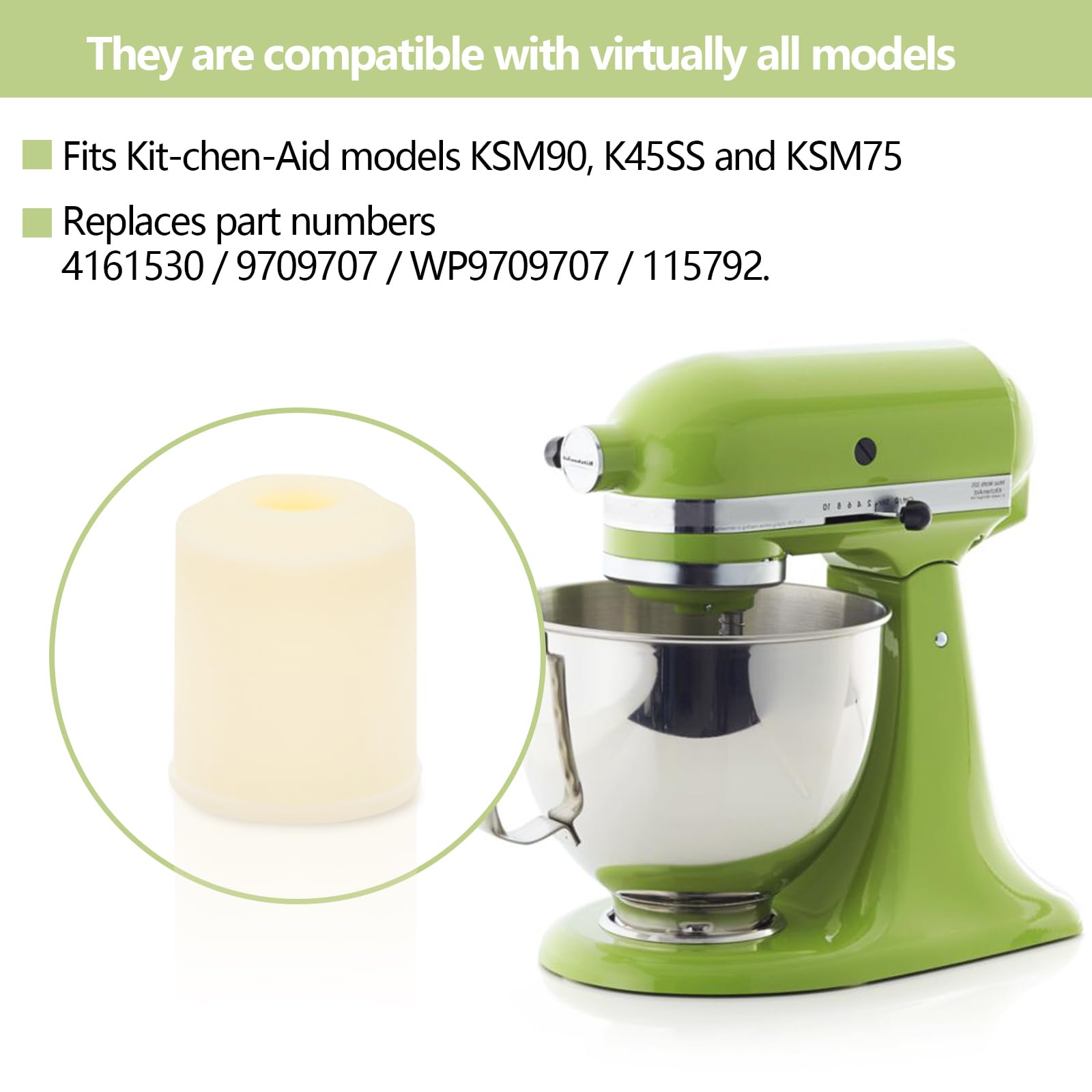 4161530 Replacement Kitchen Mixer Rubber Feet Assembly Compatible With Kit Chen Aid Stand Mixers 9709707 K45Ss, Ksm75, Ksm90, Fo