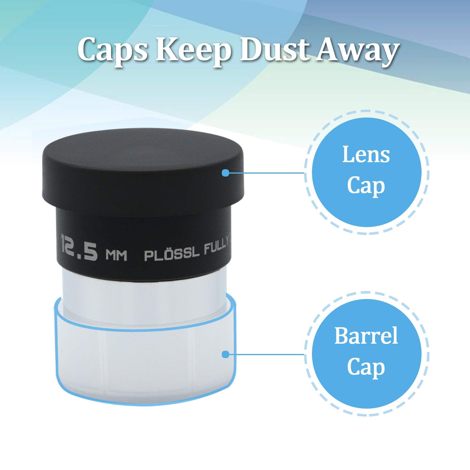 Weooen 1.25Inch Plossl Telescope Eyepiece 12.5Mm, Fully Coated Optical Telescope Lens, Durable Metal Construction, Threaded For