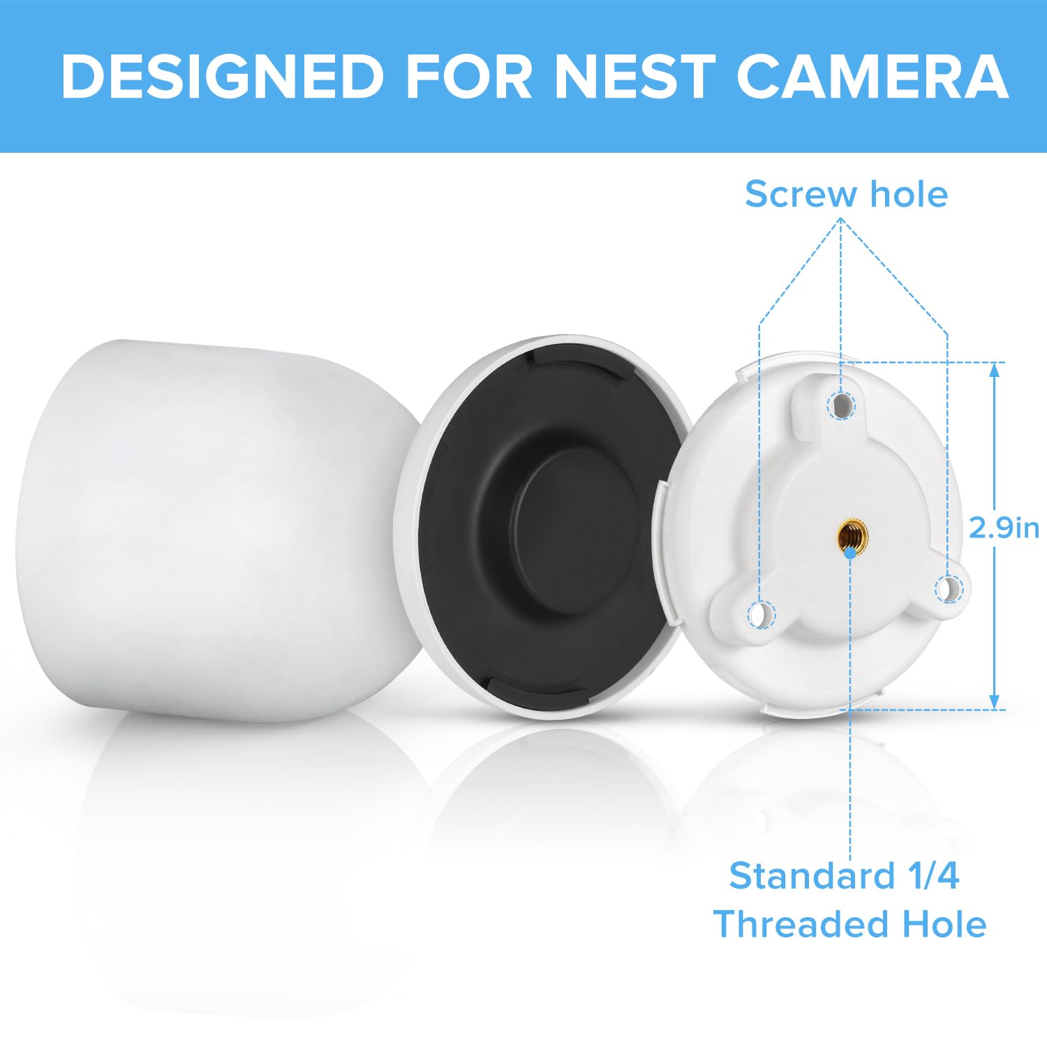 Wochel 2Pack Mounting Plate Compatible With Google Nest Cam Outdoor (Battery) Camera, Replacement For Original Nest Cam Bracket,