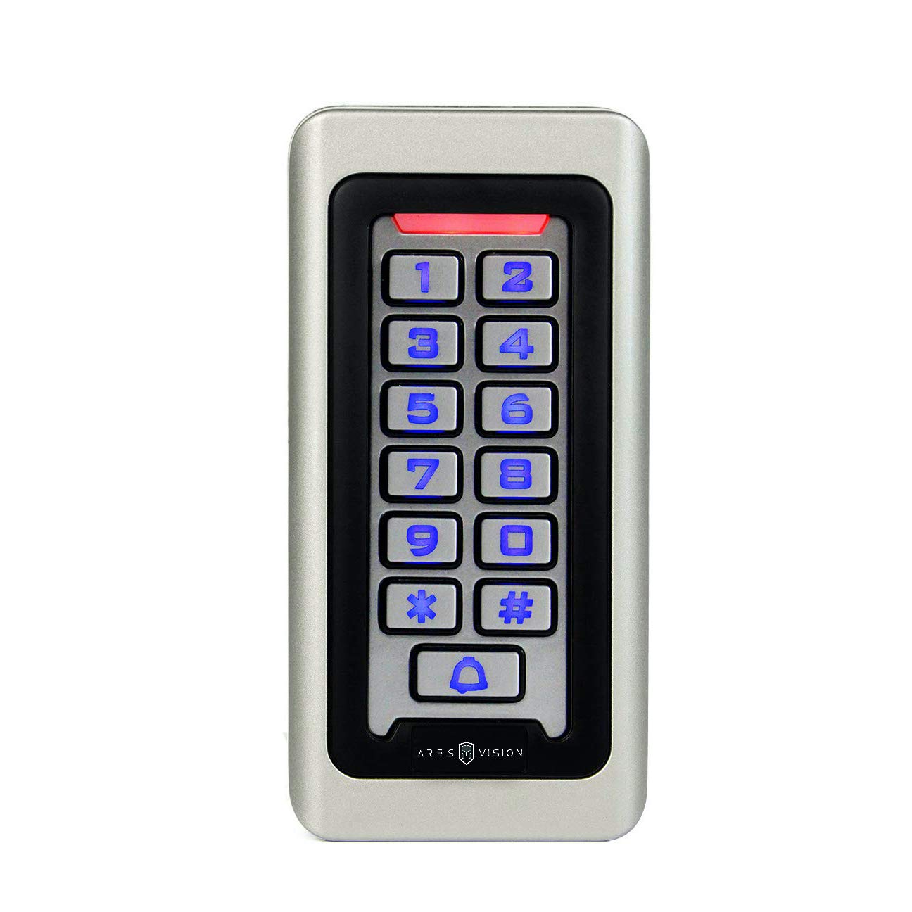 Ares Vision Standalone Slim Access Control Keypad & 125Khz Em Reader, Back Lit Keys, Waterproof & Vandal Proof (Axs Slim)