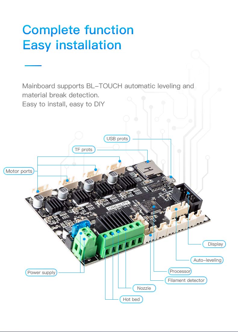 Official Creality Upgrade Motherboard Silent Mainboard V4.2.7 For Ender 3 Pro Customized And Non Standard Matching,Ender 3 Pro S