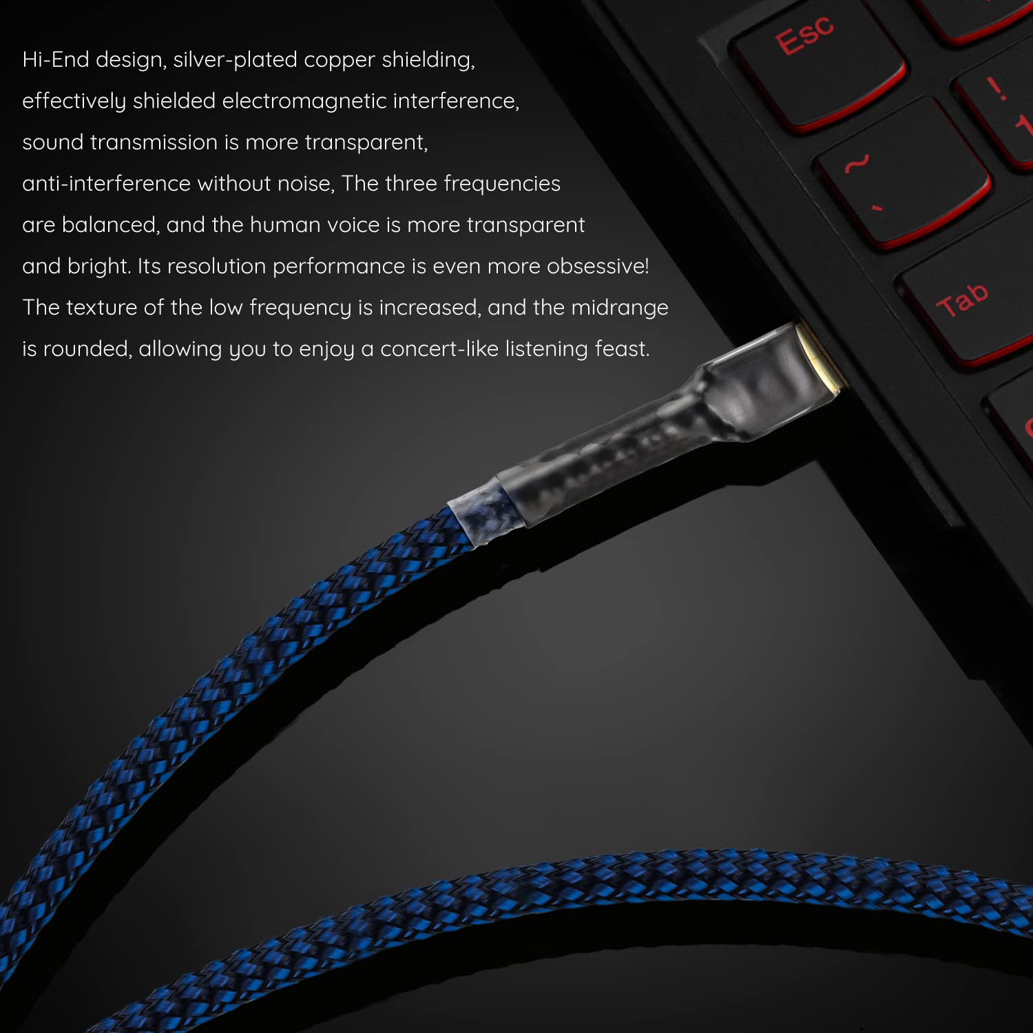Viborg Hifi Usb Cable 4.9Ft/1.5M Dac A B Occ Digital Ab Audio A To B Hi End Usb Cord For Digital To Analog Converter (Dac)