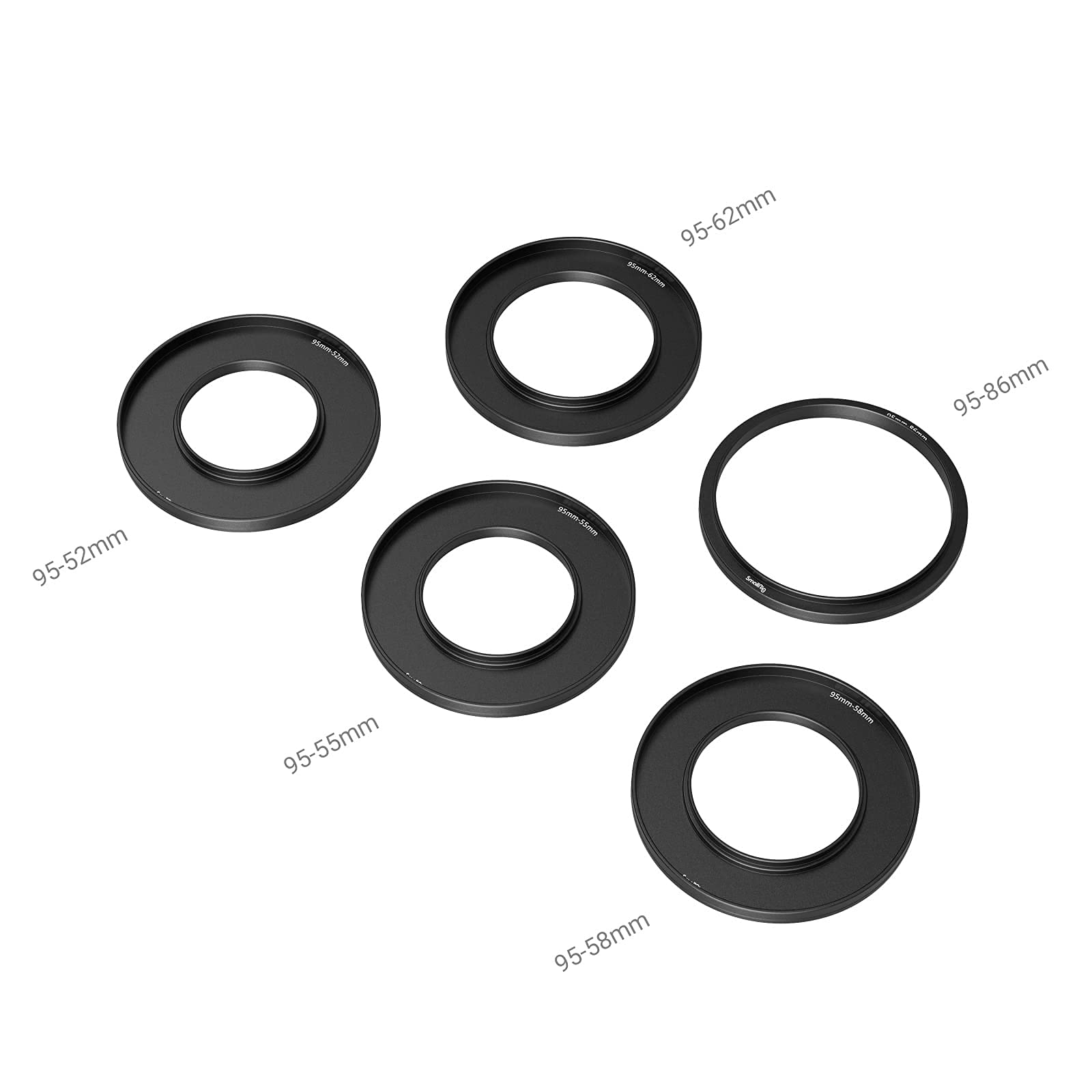 Smallrig Lens Adapter Ring Kit For Matte Box 3196, With Filter Thread For Cpl Filter Nd Filter, 52Mm / 55Mm / 58Mm / 62Mm / 86-9