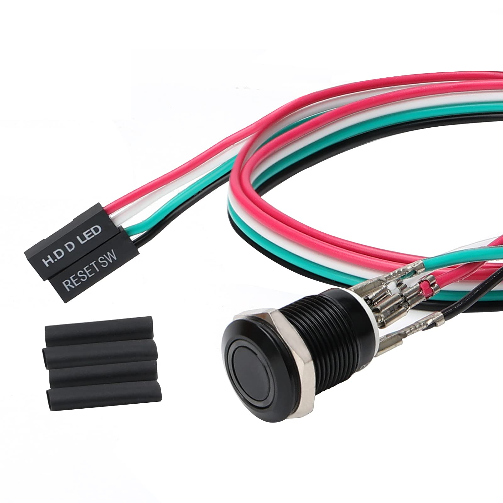 Starelo 12Mm Computer Case Diy Restart Instant Button Installation And Replacement, Metal Self Resetting Button Switch, Blue Led