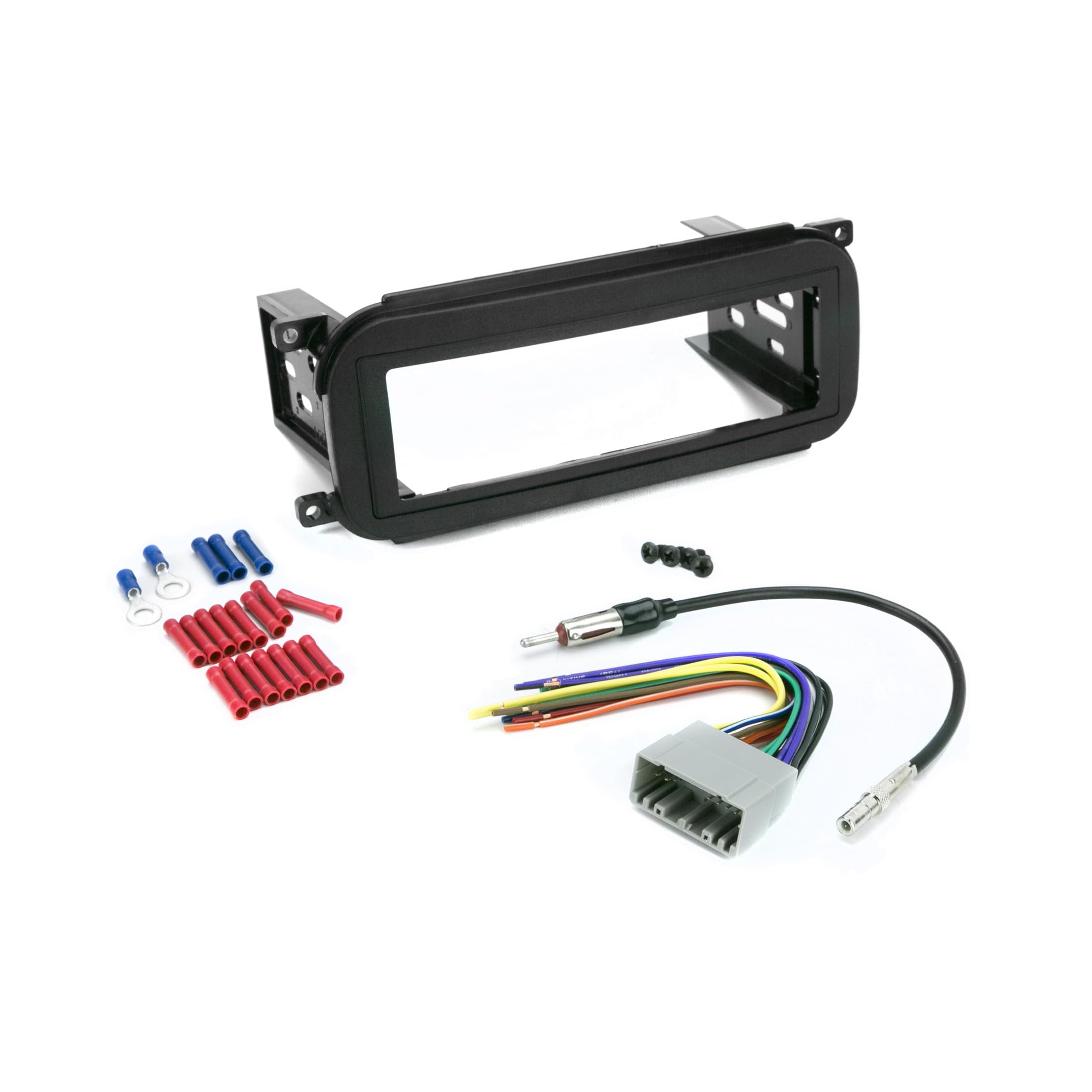 Scosche ICCR3BN Single DIN Radio Install Dash Kit Compatible with Select 2002 07 Chrysler, Dodge & Jeep Vehicles   Complete Basic Car Stereo Installation Kit   See Vehicle Fit Guide in Images