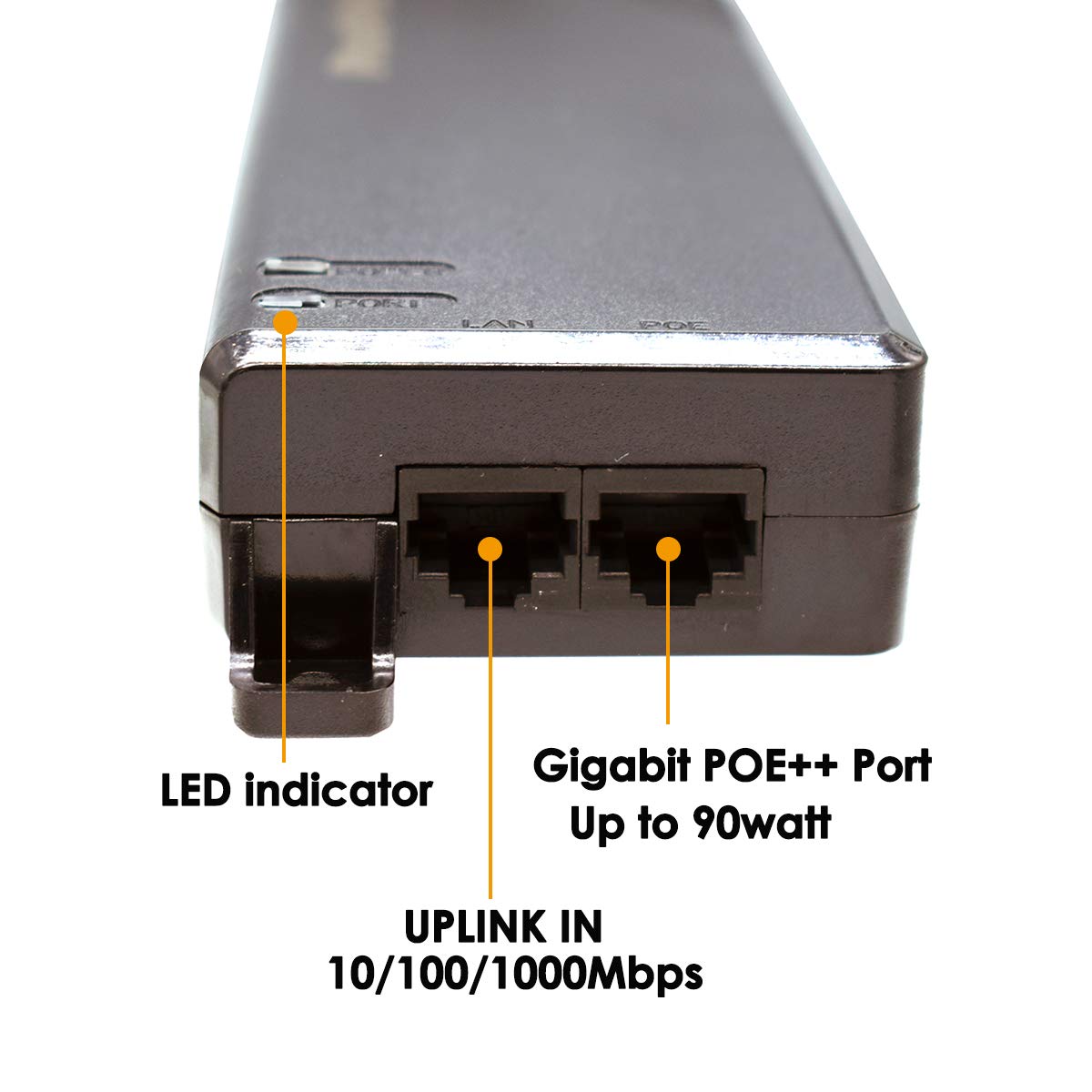 90W Ultra Gigabit Poe++ Injector, Ieee 802.3 Bt /802.3At/802.3Af Compliant, Up To 90W Ultra Power Supply, 10/100/1000Mbps, Compatible With Trendnet Tpe 119Gi