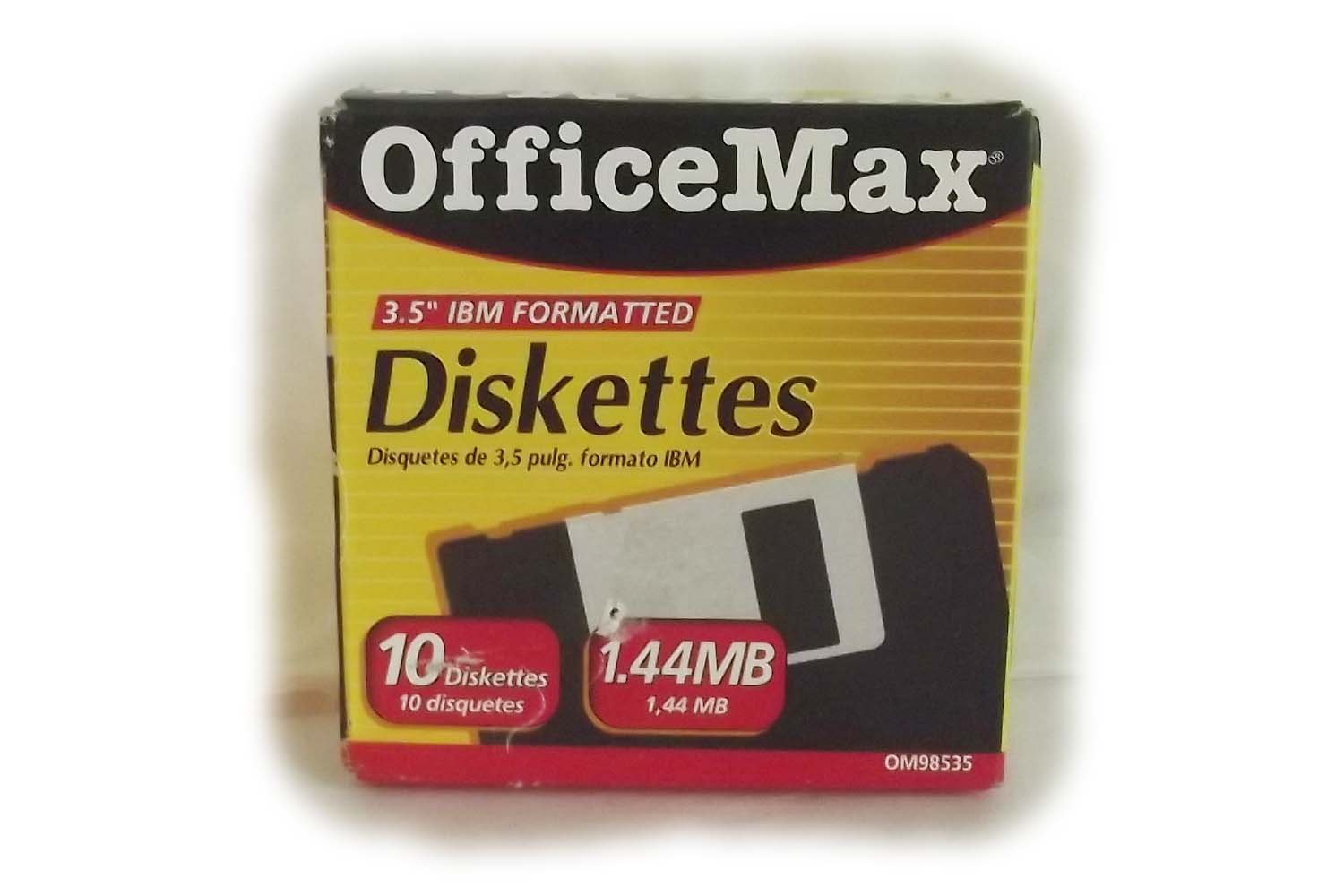 Office Max 3.5 Diskettes Ibm Formatted 10/Pack 1.44Mb Officemax 3.5'' Diskettes
