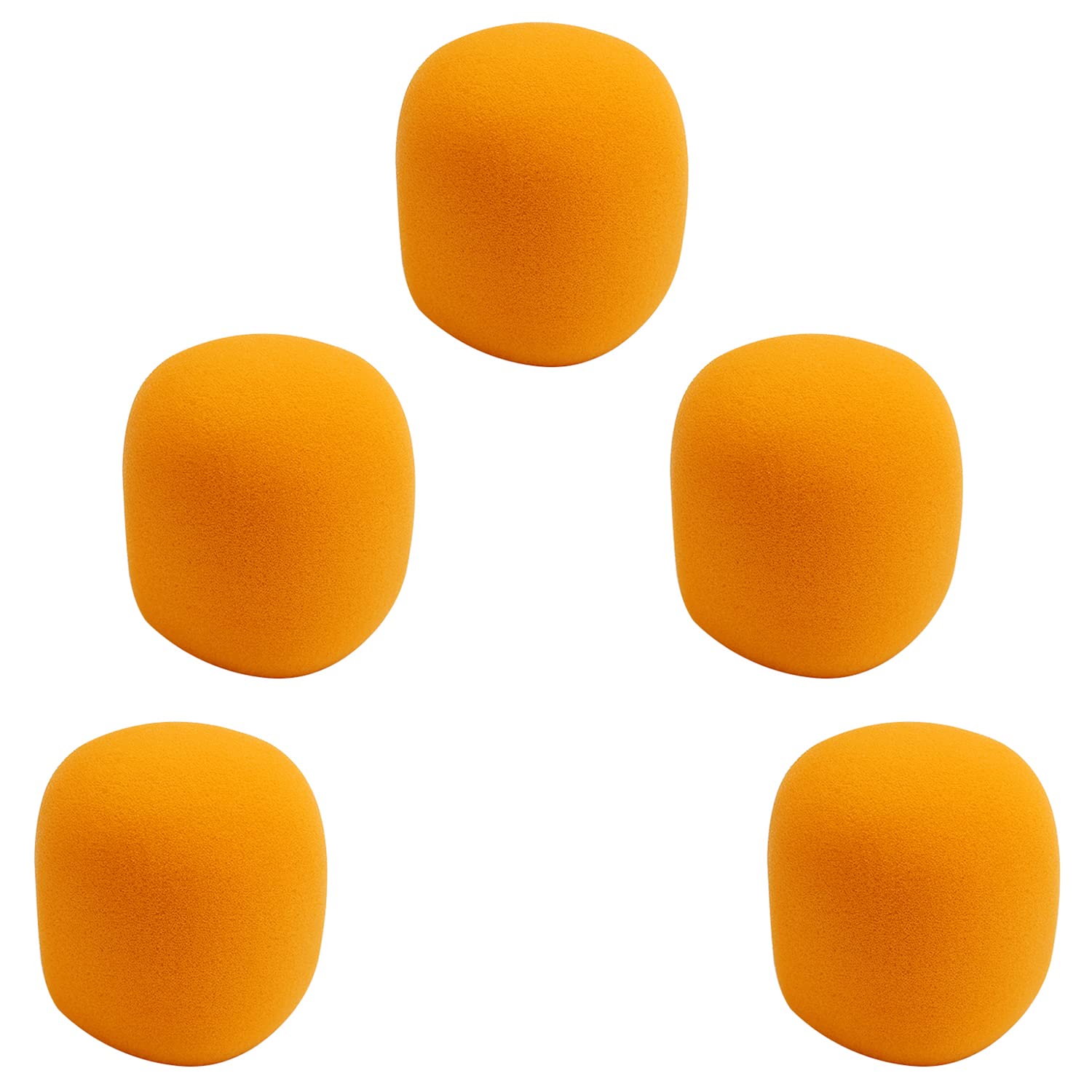 Fielect 5Pcs Microphone Cover Foam Mic Cover Handheld Microphone Windscreen Mic Foam Filter Cover Orange For Karaoke Dj, Ktv Broadcasting