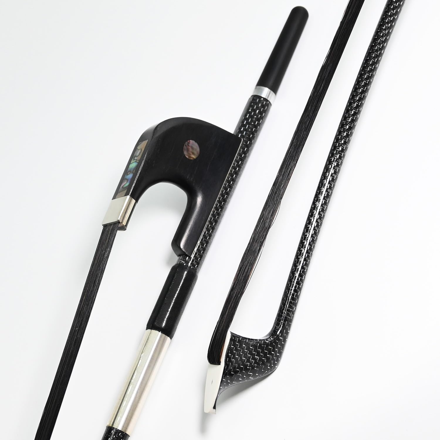 Vingobow New Full Size Top Model, Carbon Bass Bow!! Black Horsehair German Bass Bow!Art No.200Bgb