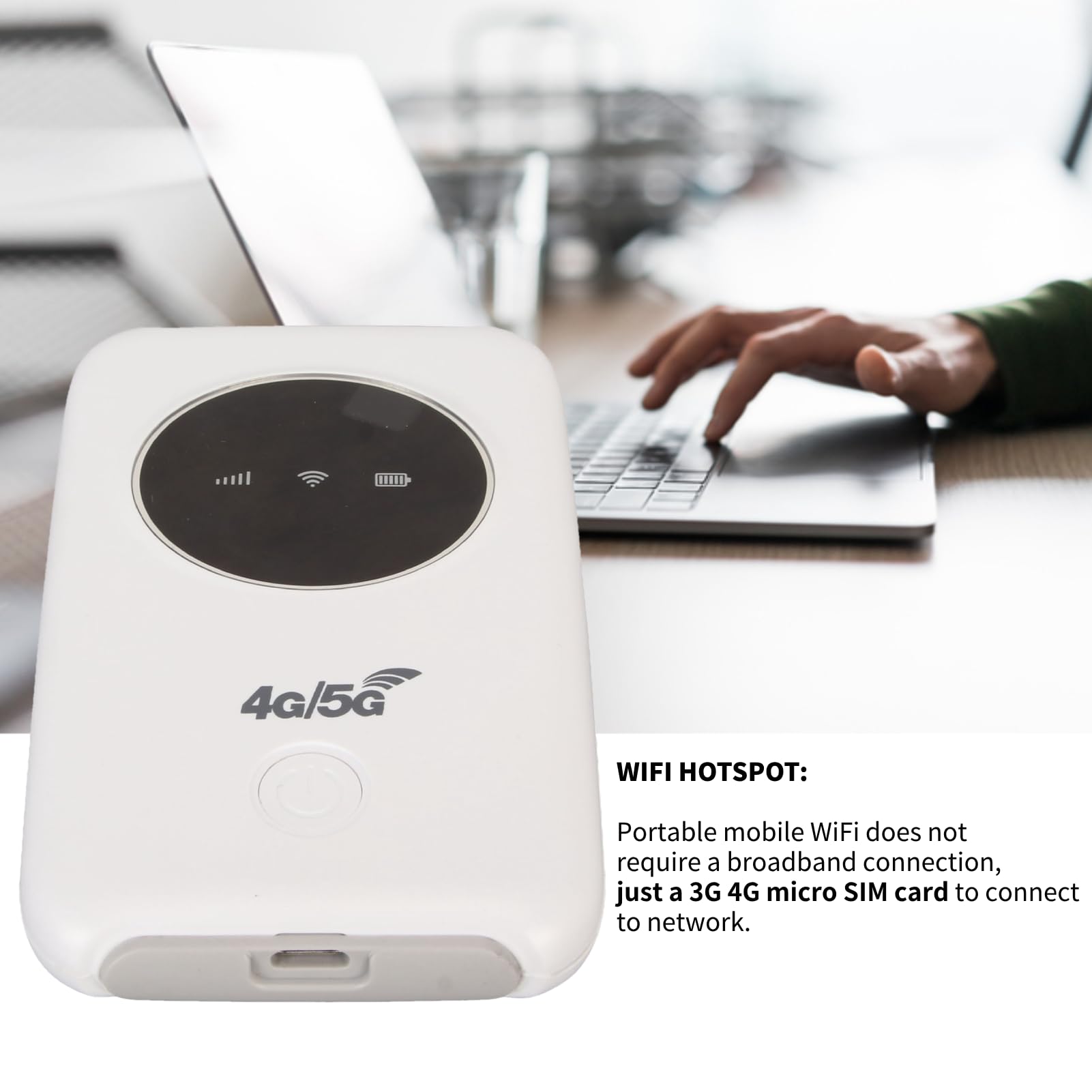 4G Lte Usb Modem, With Micro Sim Card Slot, 300Mbps Unlocked Mobile Router Sim Slot, Pocket Mobile Hotspot Travel Portable Hotsp