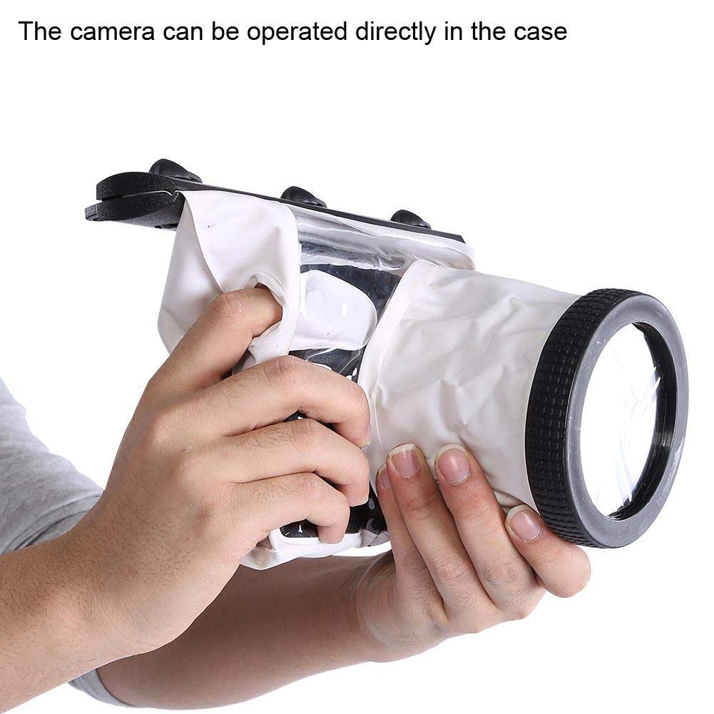 Pomya Waterproof Dving Case Bag Underwater Photograpy Housing Cage 20M For Canon Nikon Dslr Cameras(White)