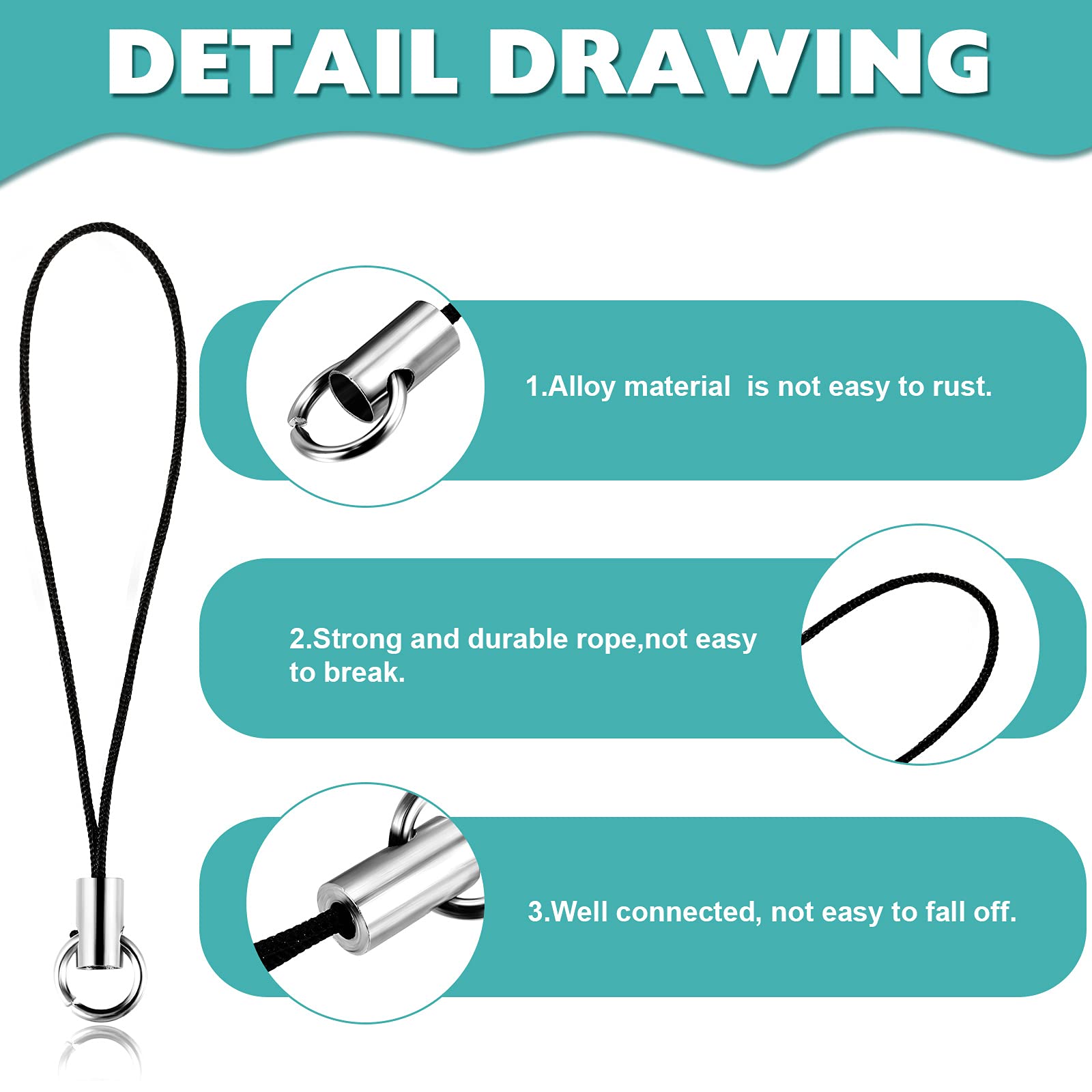 100 Pieces Cell Phone Split Ring Strap Phone Charm Cords Cellphone Lariat Lanyard Manual Doll Lanyard Decorations For Phone Usb