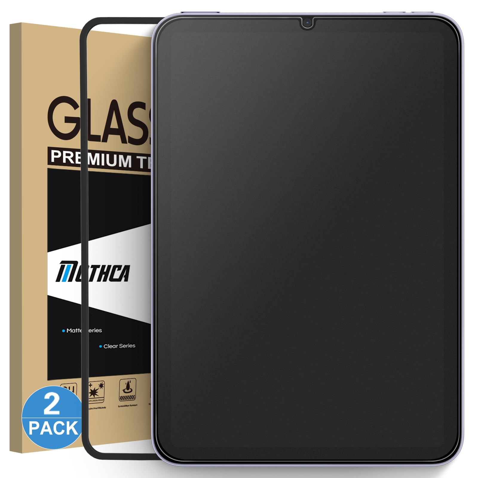 Mothca 2 Pack Matte Glass Screen Protector For Ipad Mini 6 2021 6Th Generation 8.3 Inch With Easy Installation Frame, Anti Glare