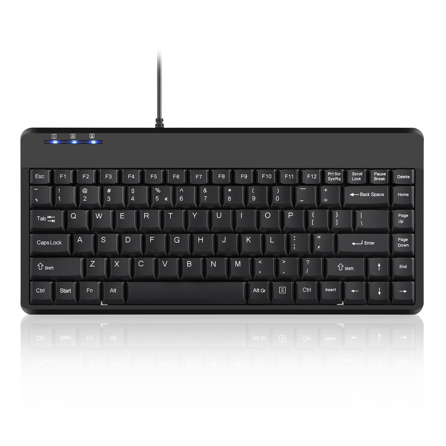 Perixx Periboard 409U Wired Usb Mini Keyboard, Black, Us English Layout