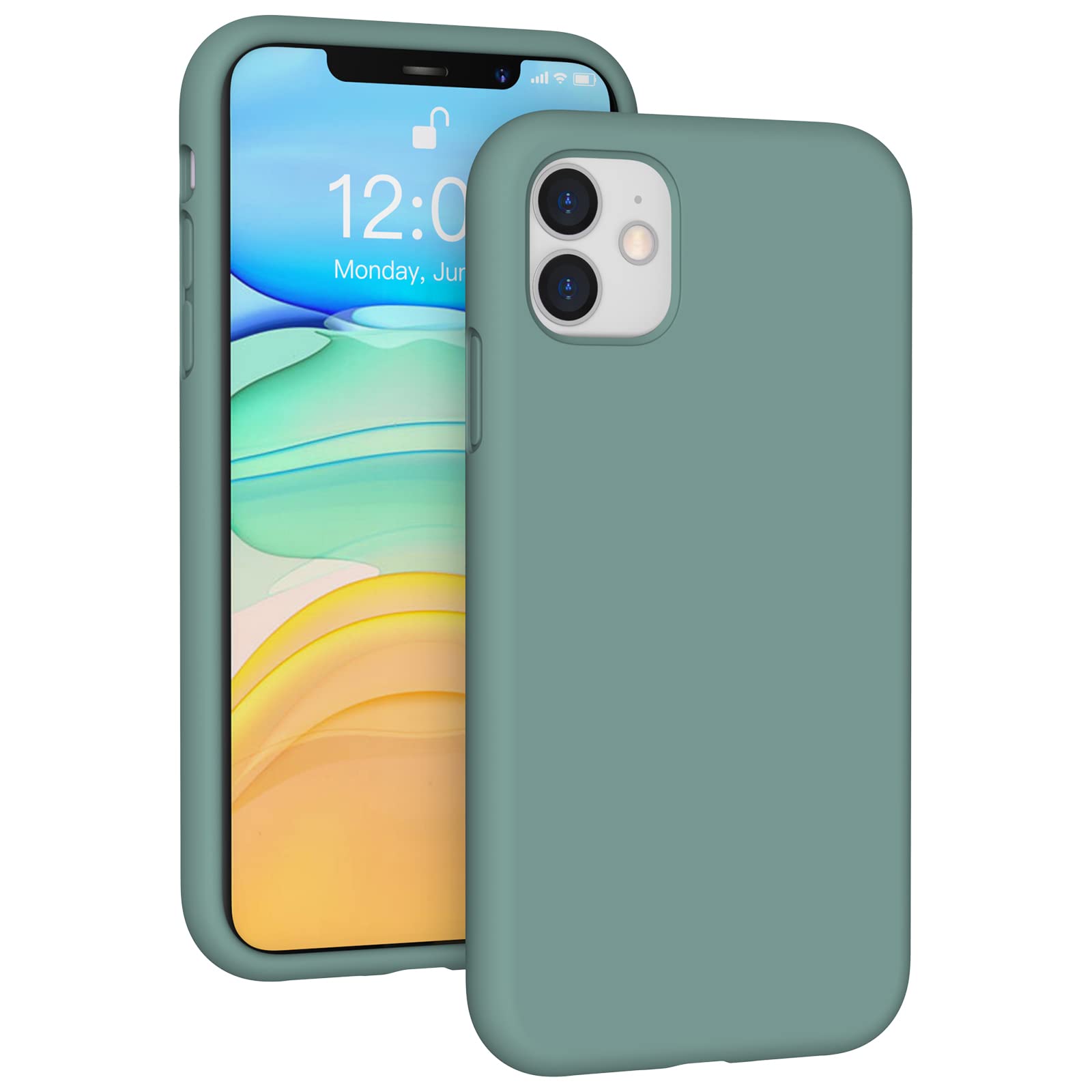 K TOMOTO Compatible with iPhone 11 Case 6.1 Inch, Liquid Silicone Gel Rubber Full Body Protection Cover with Soft Microfiber Lin