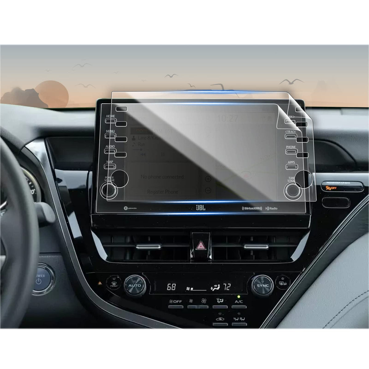 Cdefg (2Pcs)Pet Screen Protector For Toyota Camry 2023 2022 2021(9 Inch), Compatible With Camry Xse Xle Navigation Screen, 2021+Camry Accessories Gps Center Control Infotainment Display Protective Touchscreen Film, Hd 3H Anti-Scratch