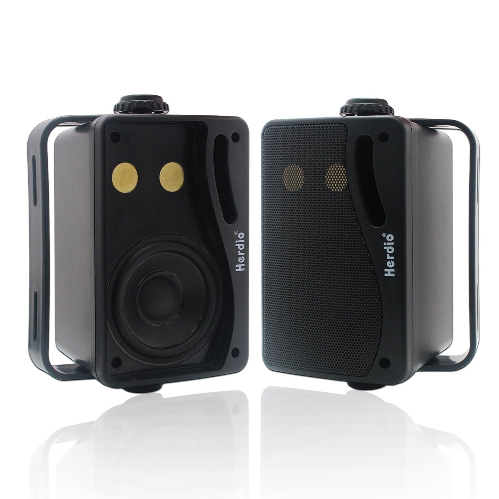 Herdio 3.5 Inch Passive Outdoor Speakers Wired Waterproof, 200W 3 Way Premium Mountable Wall Mount Speakers With Superior Sound,