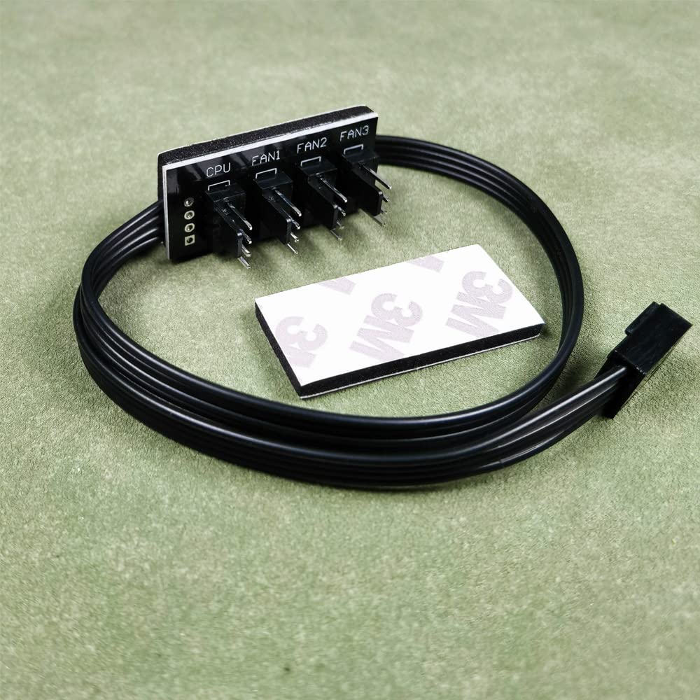Gebildet 2Pcs 4 Pin Pwm Fan Hub, 4 Pin Male For Cpu Fan Pc Fans Hub, Computer Cpu/Case Fan Power Multi Splitter Connector Cable
