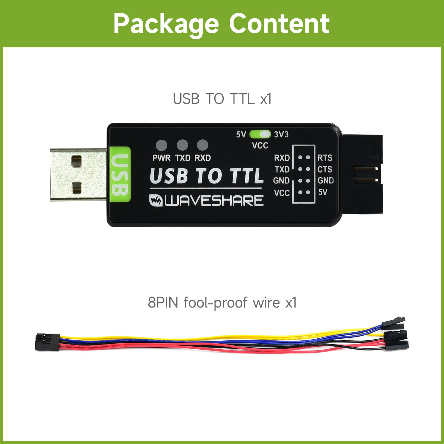Waveshare Industrial Usb To Ttl Converter With Original Ft232Rnl Onboard And Multi Protection Circuits Support Multi Systems Sup