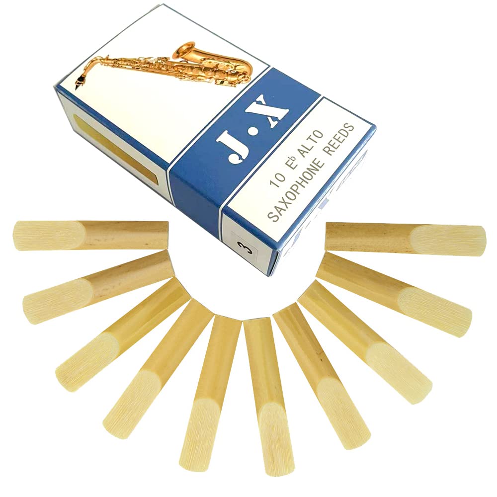 Nicavkit 10 Pack Alto Saxophone Reeds 2.0/2.5/3.0, Alto Sax Reeds Strength 3.0 With Storage Box, Traditional Reeds For Alto Saxo