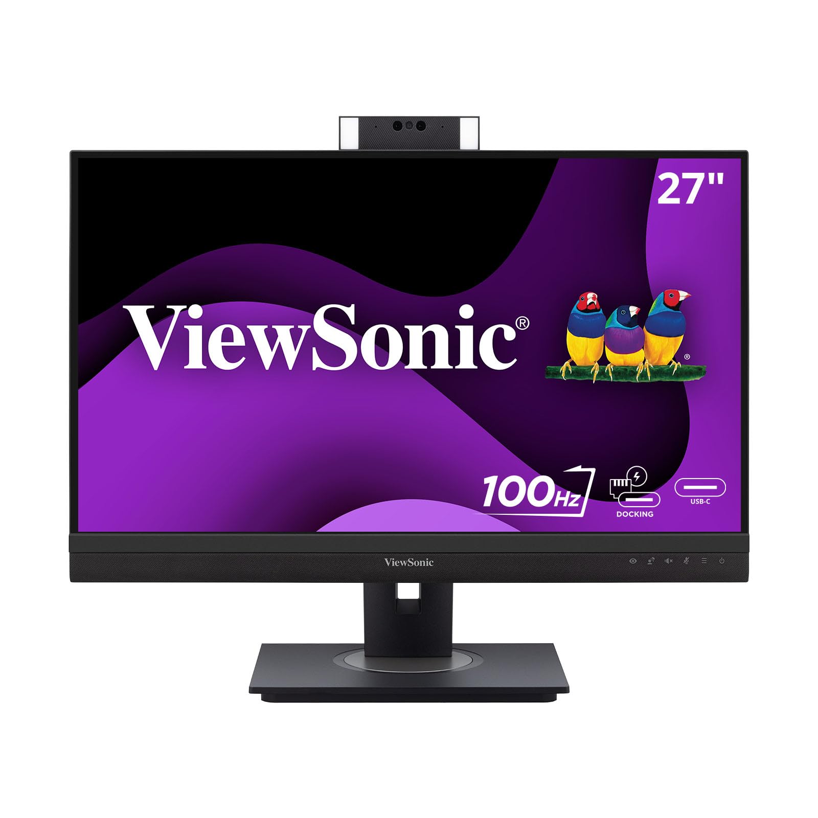 ViewSonic VG2757V-2K 27 Inch 1440p Video Conferencing Docking Monitor with Windows Hello Compatible IR Webcam, Advanced Ergonomi