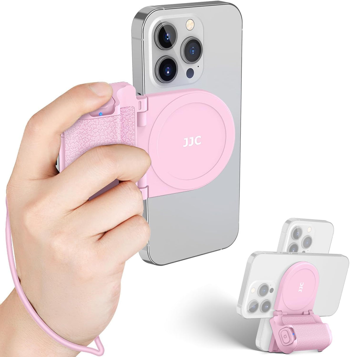 Magnetic Smartphone Shooting Holder Hand Grip Handle Snap On Phone Stand With Tripod Mount & Wireless Shutter Remote Control For