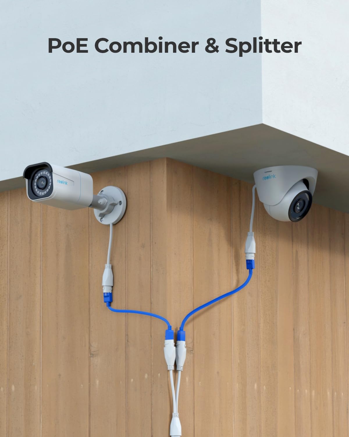 Reolink Rla Poecs1, Waterproof Poe Combiner & Splitter, Supports Up To 300Ft Cables, Truly Plug & Play. Perfectly Designed For U