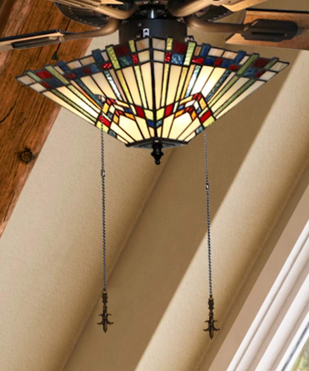 Fleur De Lis Ceiling Fan Pull, 3.2''H With 12'' Antiqued Brass Chain