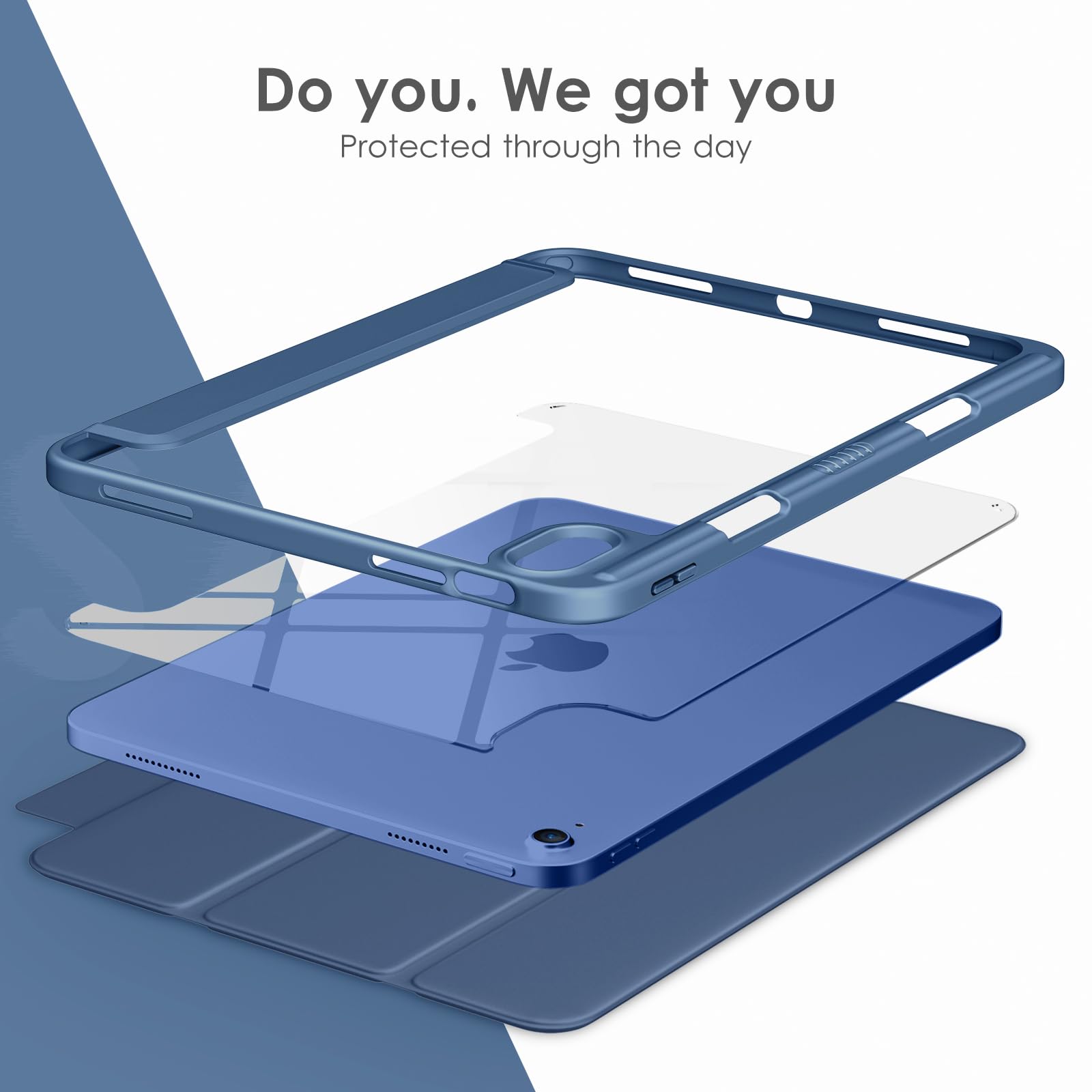 Dttocase Ipad 10Th Generation Case 2022, Ipad 10.9 Inch Case With Clear Transparent Back And Tpu Shockproof Frame Cover [Built I