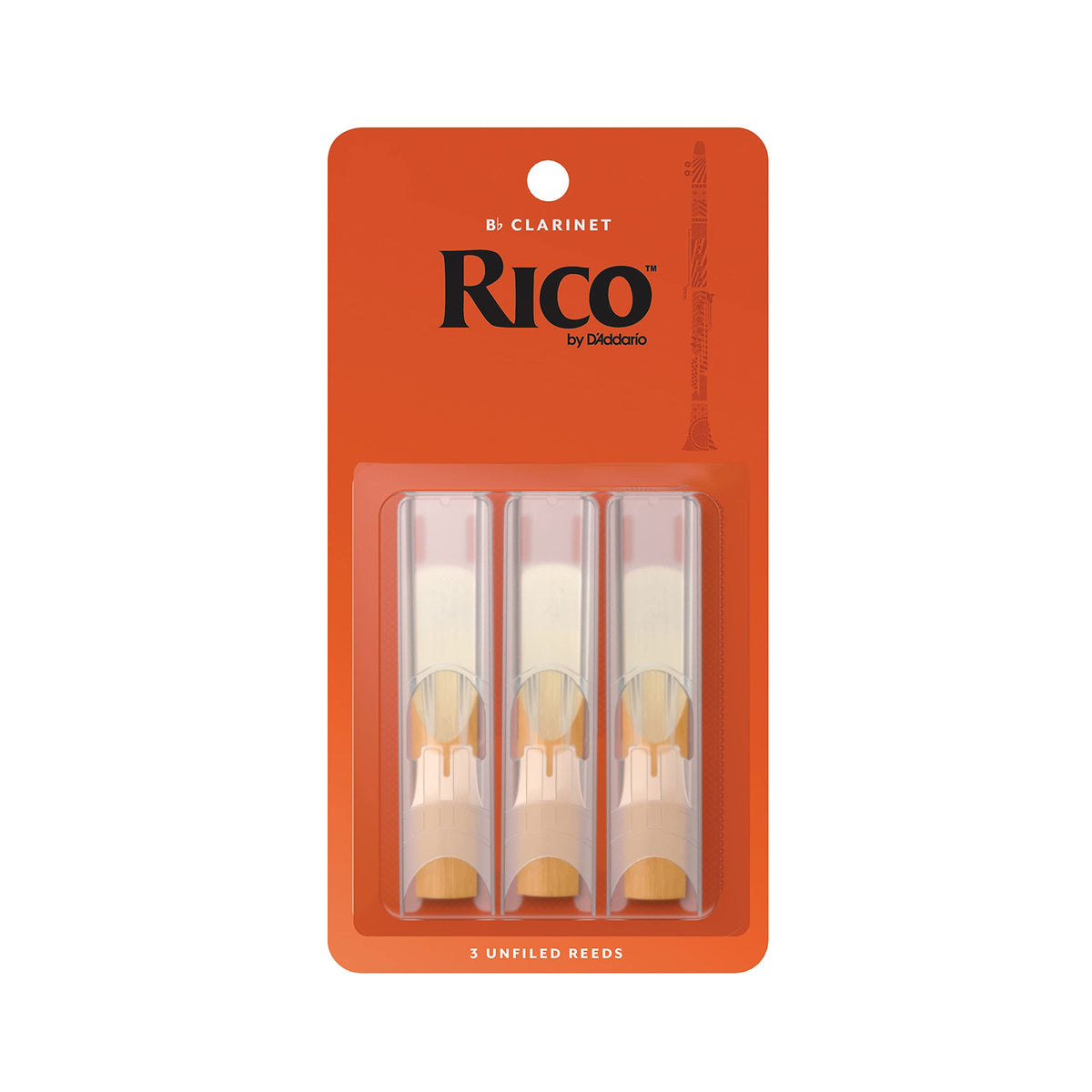Rico Woodwinds Bb Clarinet Reeds   Reeds For Clarinet   Thinner Vamp Cut & Unfiled For Ease Of Play, Traditional Blank For Clear