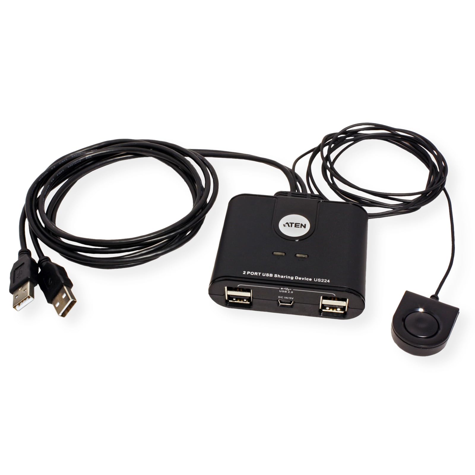 Aten Us224 2 X 4 Usb 2.0 Peripheral Sharing Usb Switch 2 Computers Share 4 Devices Simple Remote Port Selector Included Supports