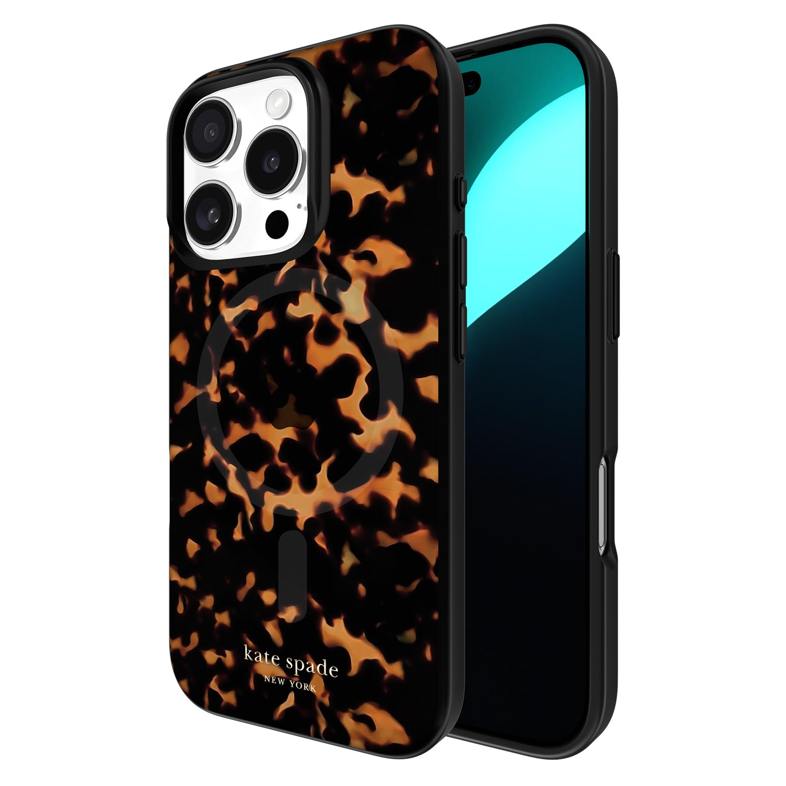 Kate Spade New York Iphone 16 Pro Case   Compatible With Magsafe   Designer Phone Case   Tortoise