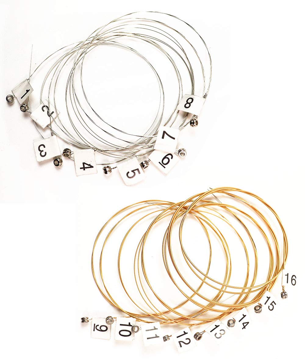 Liyafy A Sets Of 16 Lyre Harp Strings Replacement Metal String For Lyre Harp