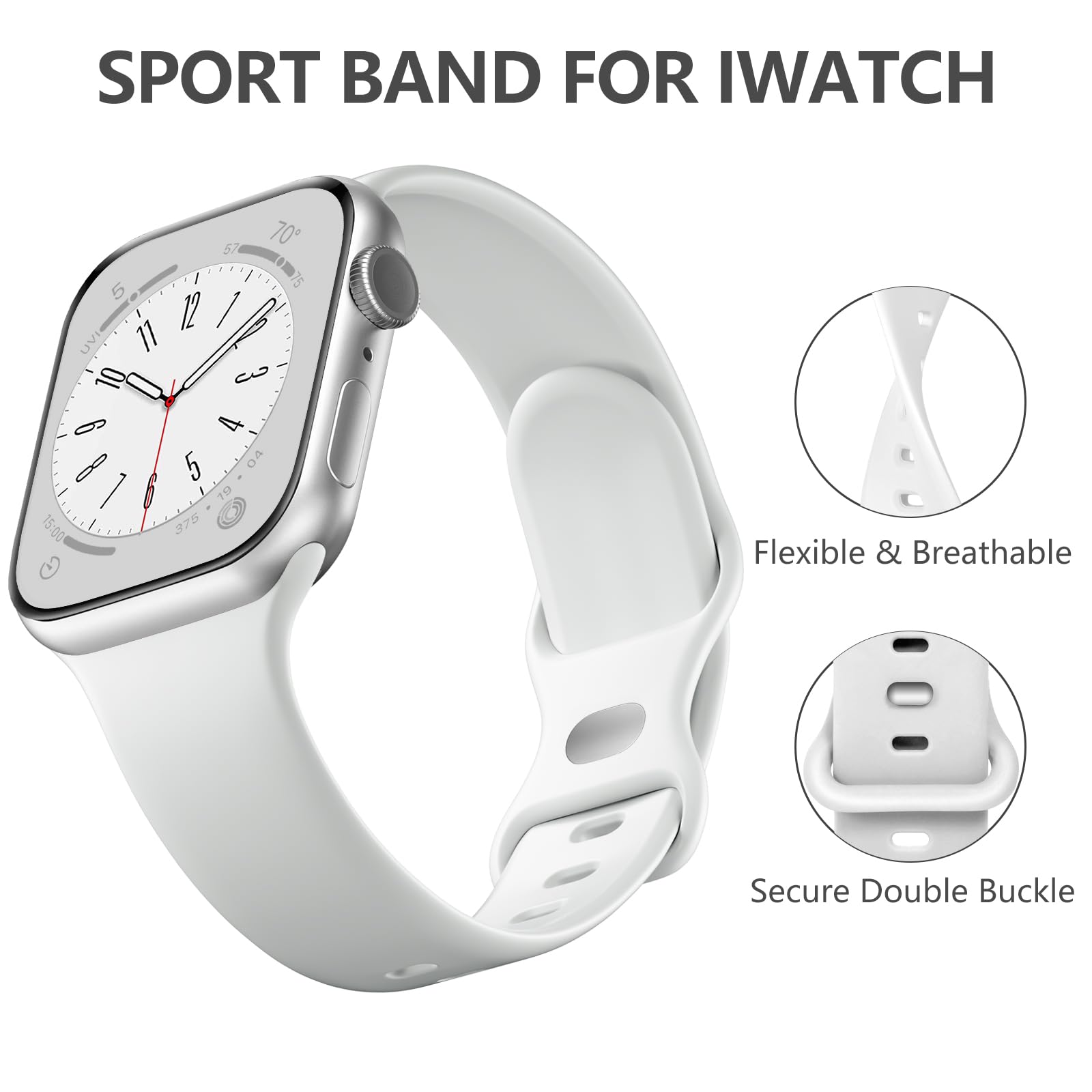 Daqin Silicone Band Compatible With Apple Watch Band 46Mm 45Mm 44Mm 42Mm 49Mm 38Mm 40Mm 41Mm, Soft Silicone Sport Strap For Iwat