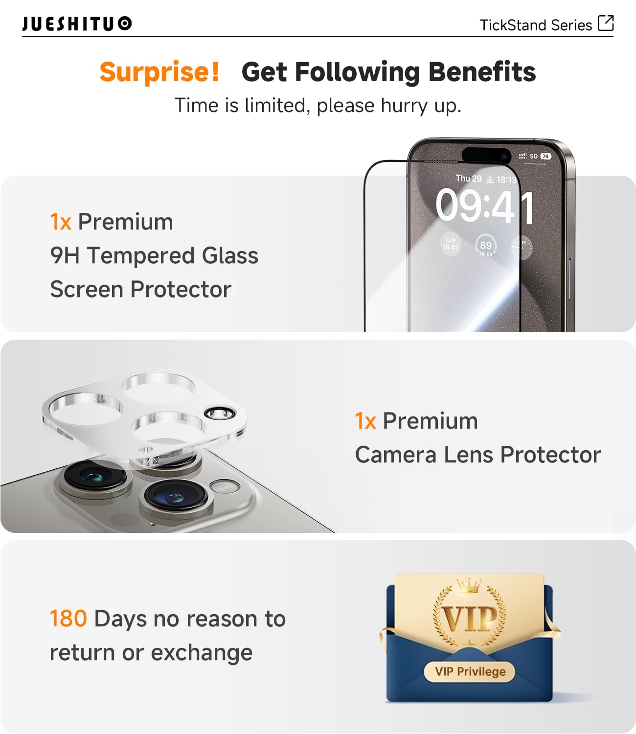 Jueshituo For Iphone 15 Pro Max Case: 360Rotatable Magnetic Stand & Ring Holder With Rotary Damping Sound, Fit For Magsafe, Mili