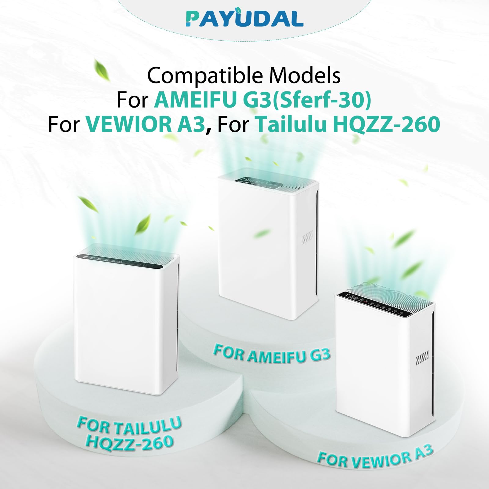 2 Pack G3 A3 Pet Filter Replacement For Ameifu G3 Sferf 30(Fxap2W) Air Cleaner Puri Fier. Fit For Vewior A3 A3N Filter. For Tail