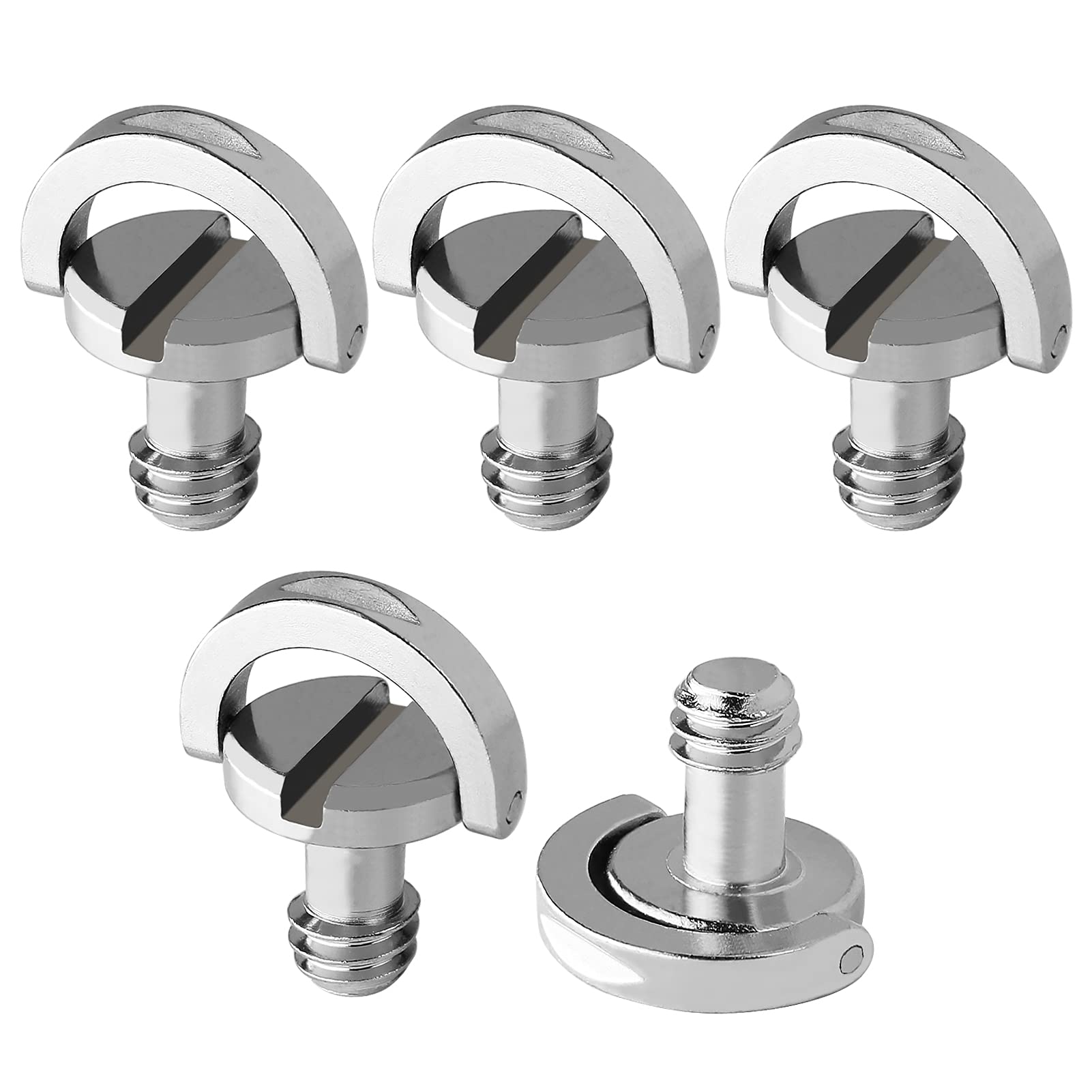 Frgyee 1/4' Camera Screws, D Ring Hinged Screw Quick Release Plate Camera Fixing Screw D Shaft For Tripod Mounting, Monopod, Qr Plate (5 Pack)