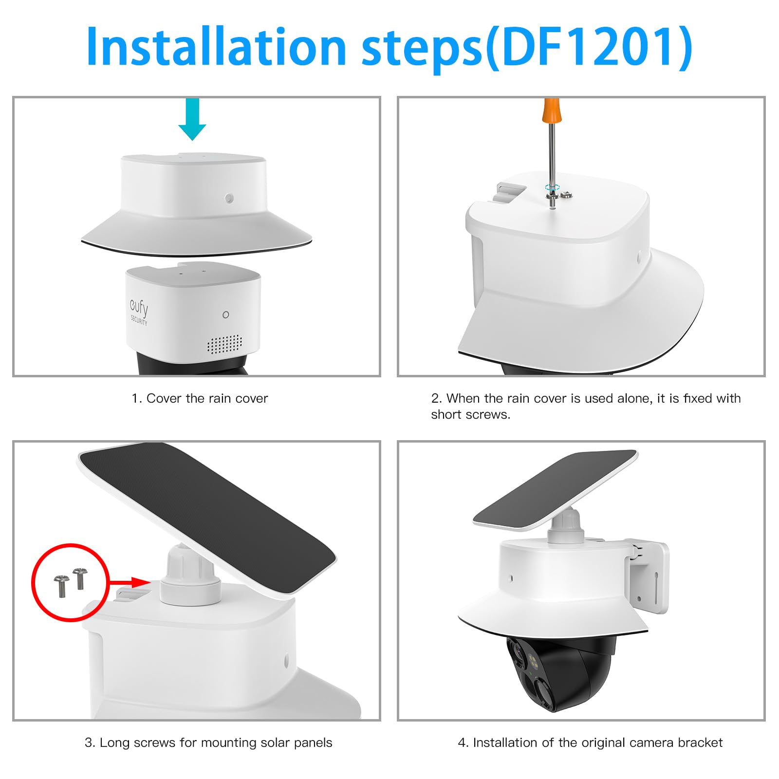 Koroao Rain Shade Cover Compatible With Eufy Security Solocam S340, Solar Security Camera