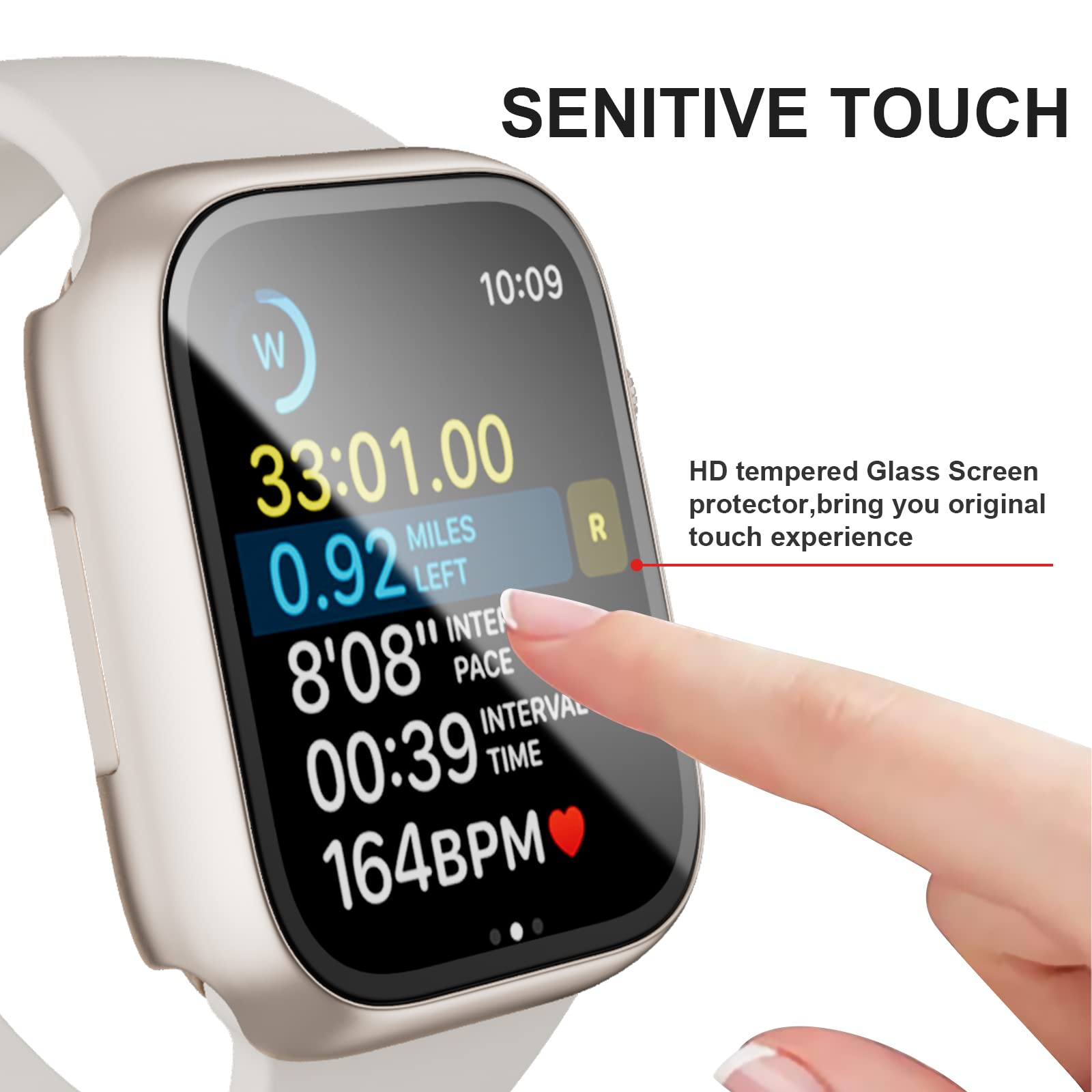 Cuteey 6 Pack Case For Apple Watch Series 9 Series 8 7 41Mm Cover With Built In Tempered Glass Screen Protector, Overall Full Pr