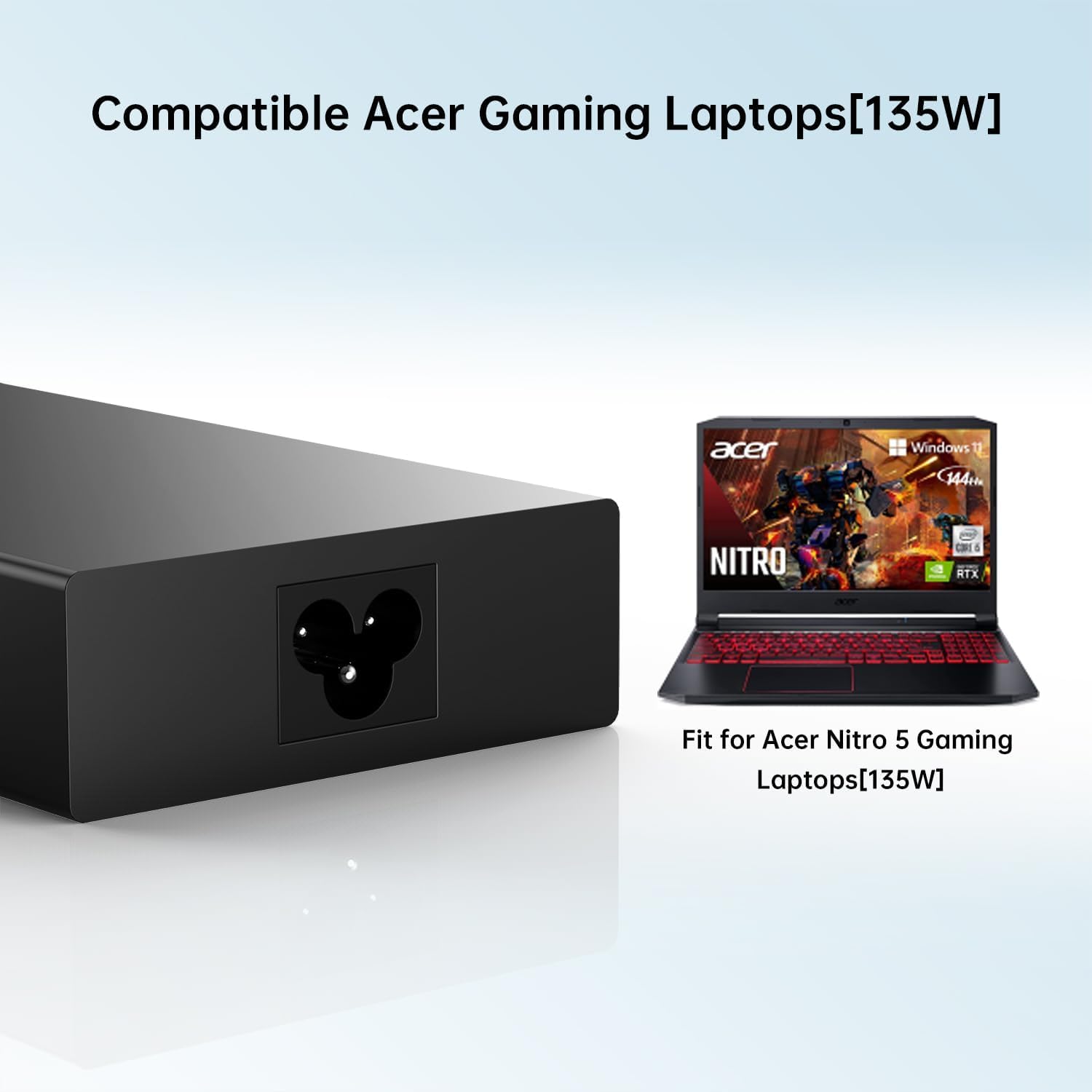 135W Charger For Acer Nitro 5 Gaming Laptop N18C3 An515 51 An515 41 An515 53 An515 52 An515 43 An517 51 N18C4, Acer Adp 135Kb T