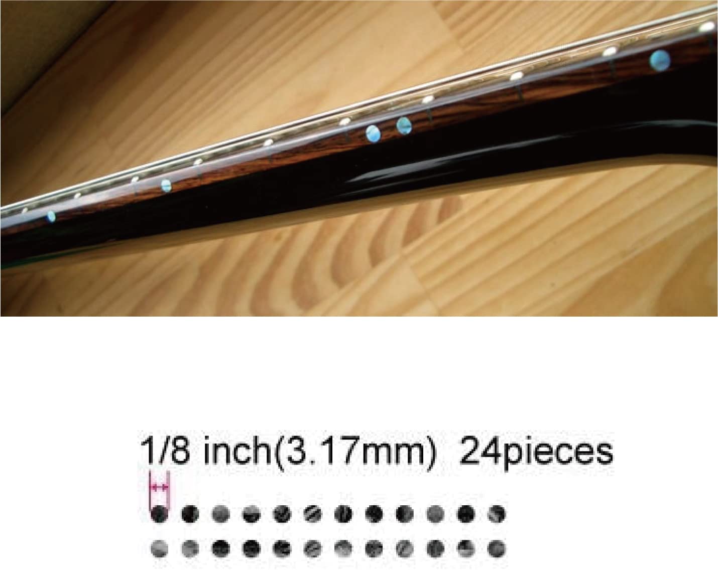 Inlay Sticker Fret Markers For Guitars & Bass   1/8'' Small Side Marker Dots   Abalone Blue